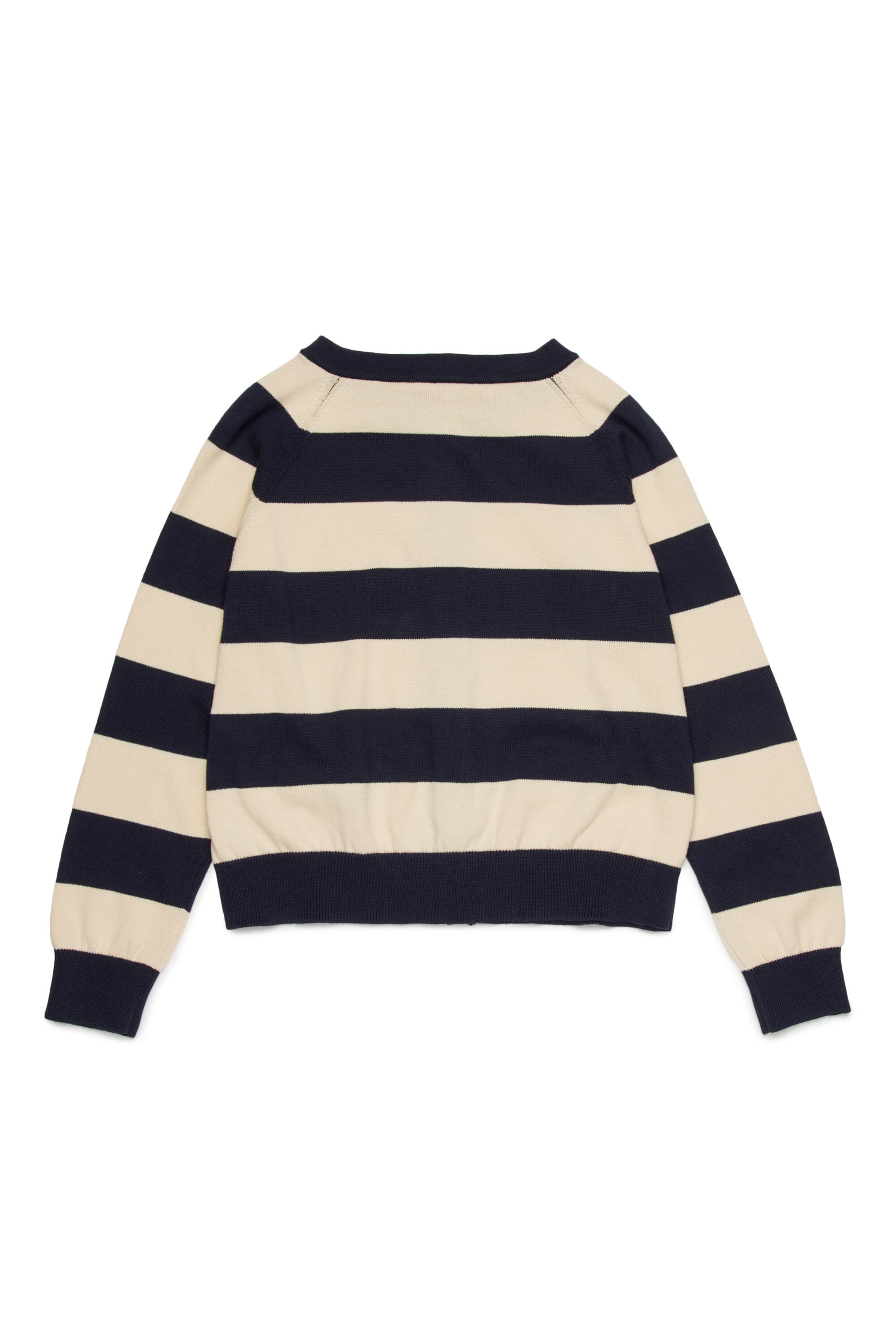 Gestreifte Strickjacke mit Logo