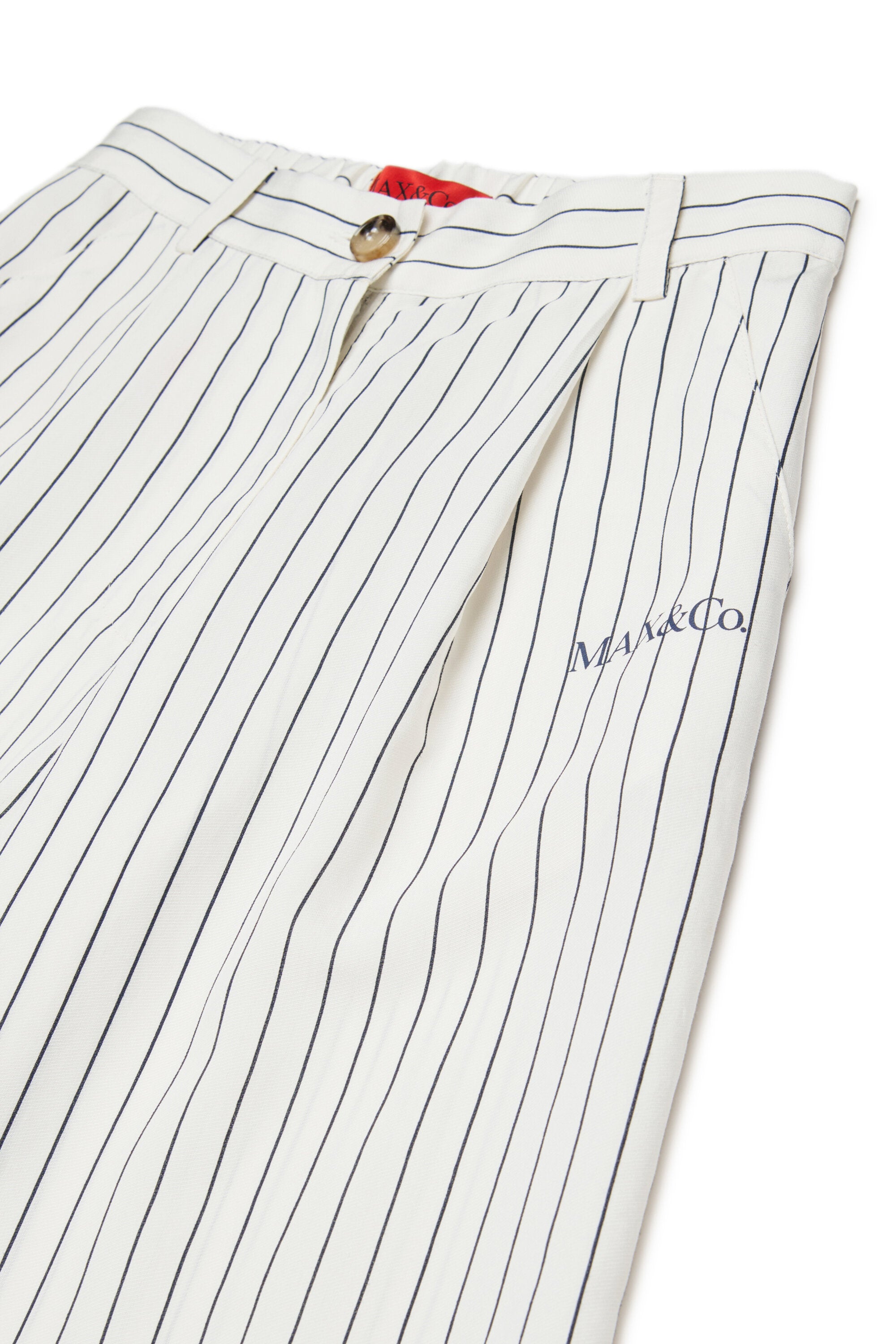 Pantaloni a palazzo a righe con logo