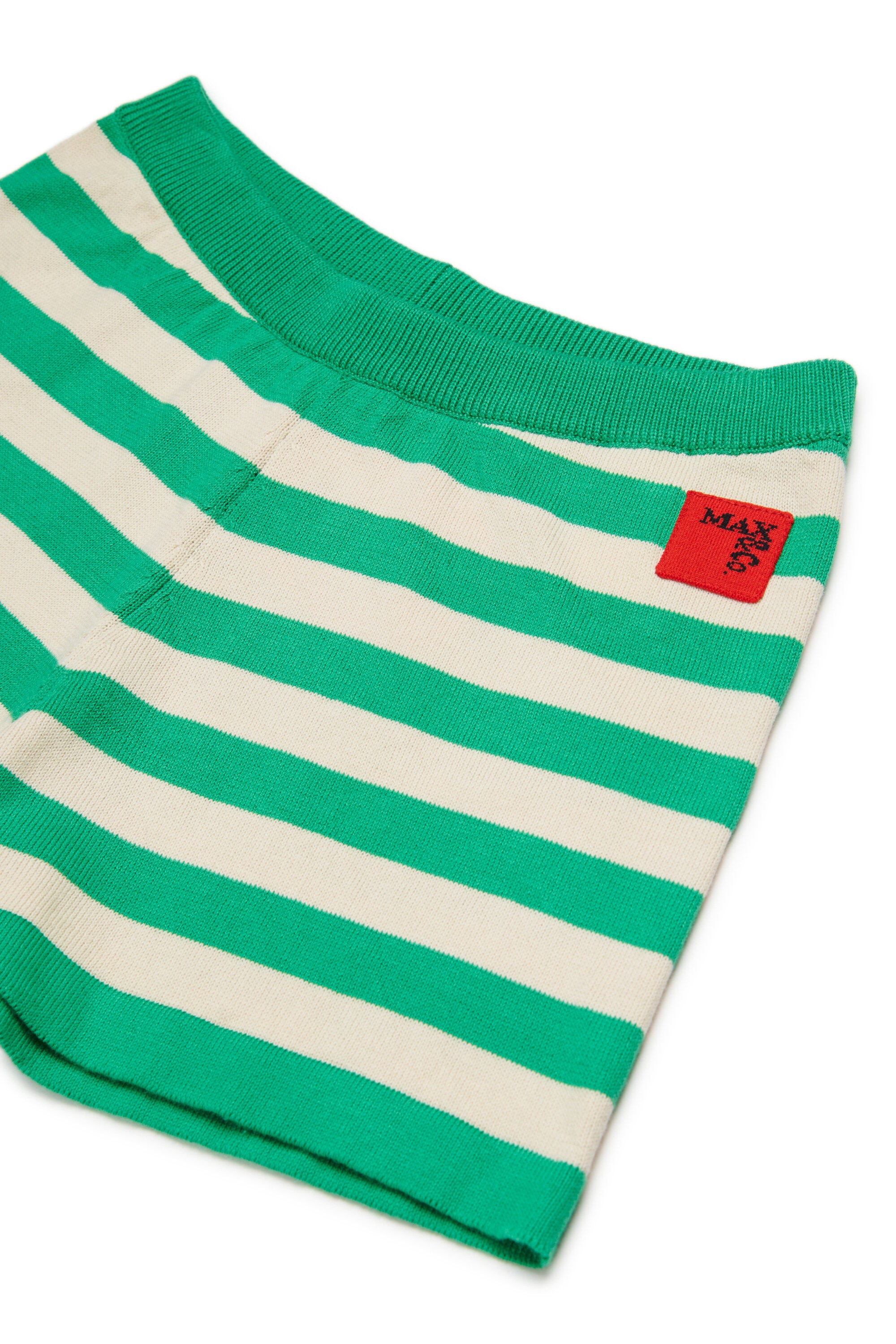 Gestreifte Strickshorts mit Logo