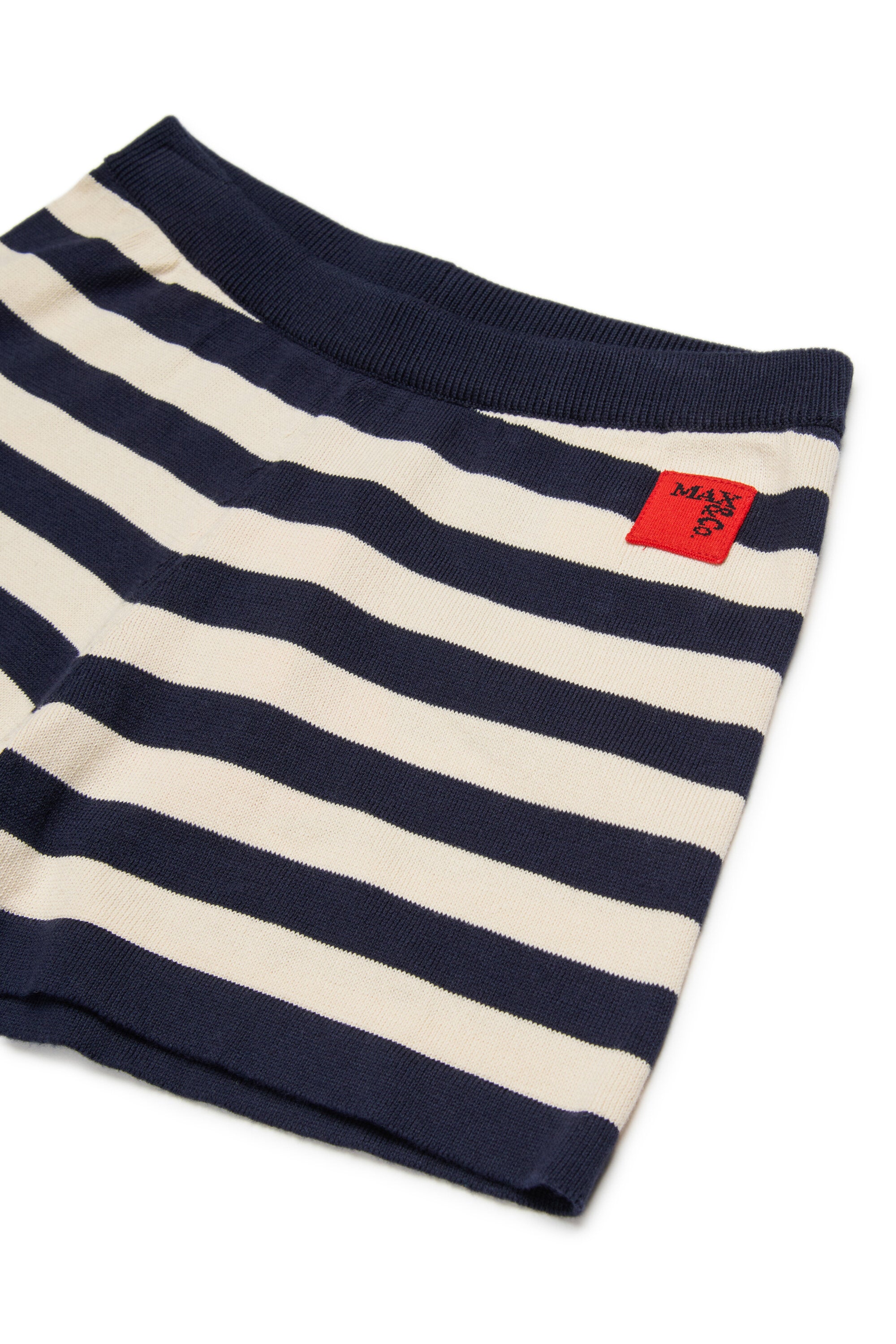 Shorts in maglia a righe con logo