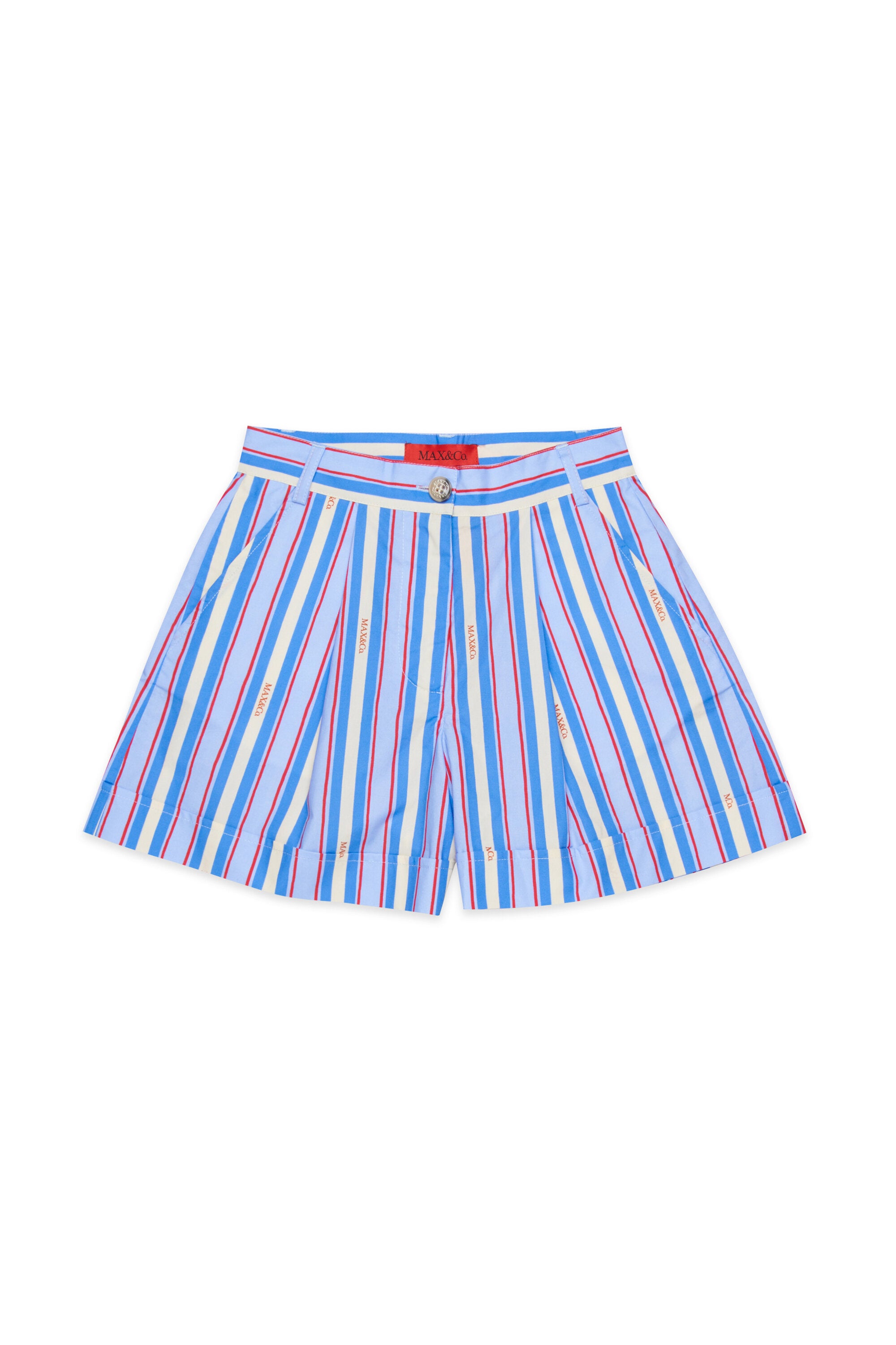 Gestreifte Shorts mit Logo
