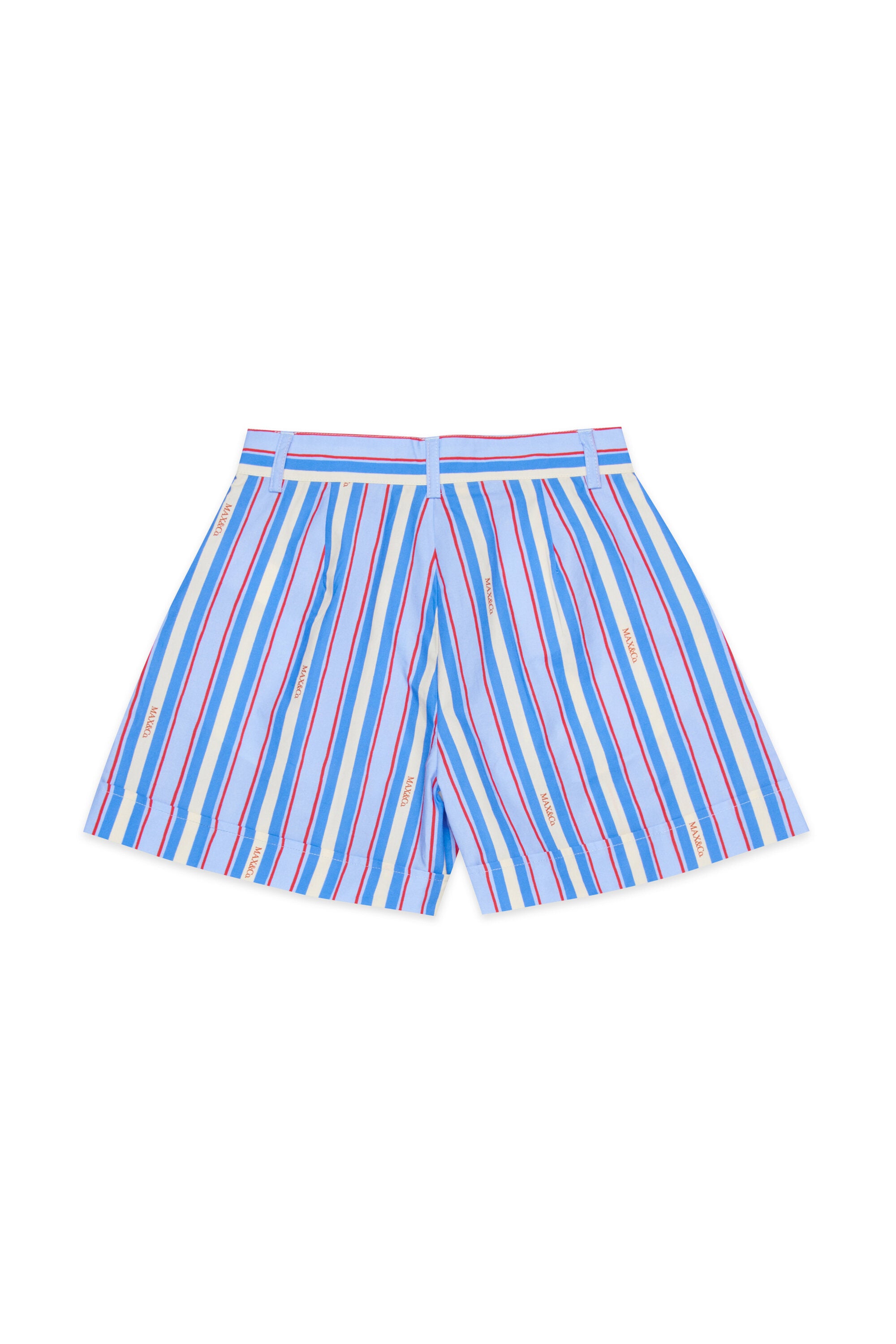 Gestreifte Shorts mit Logo