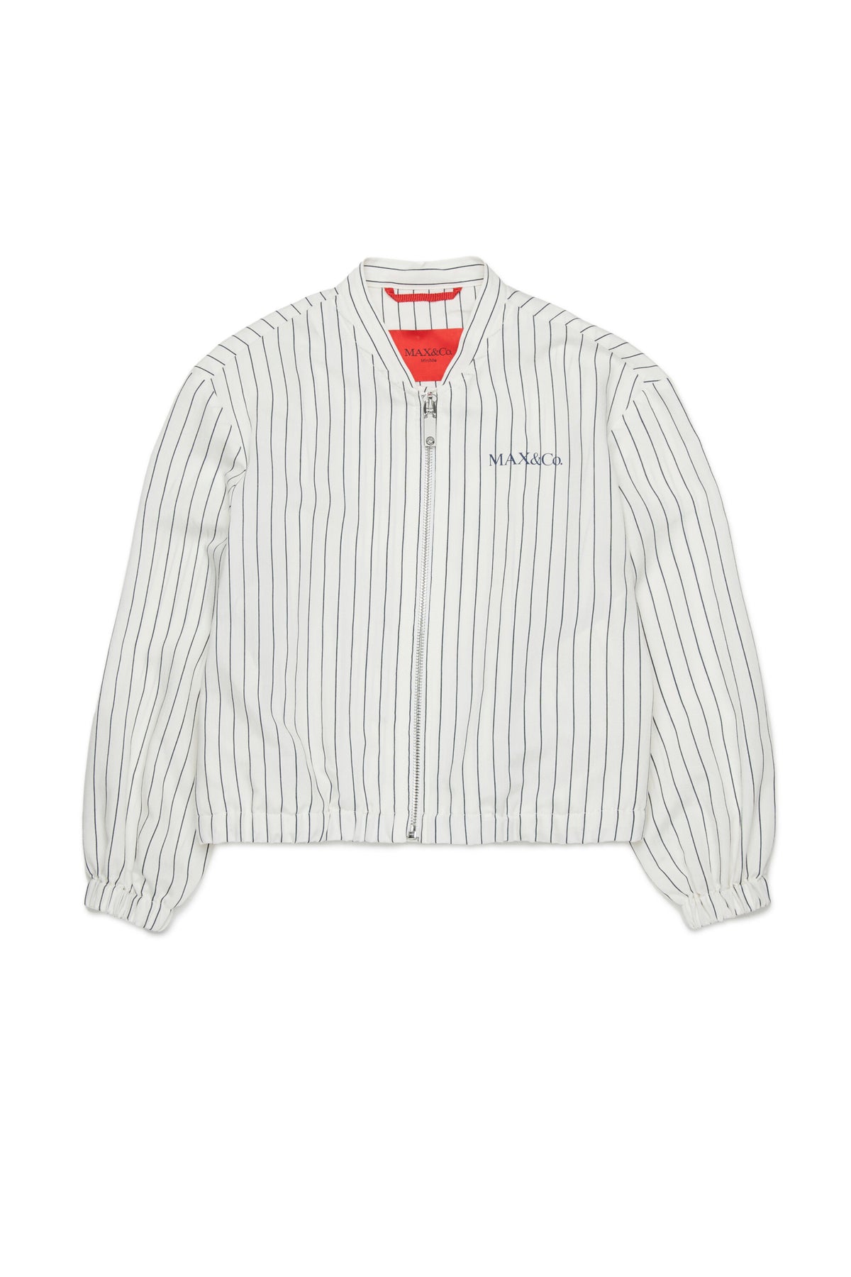 Blouson bomber rayé avec logo