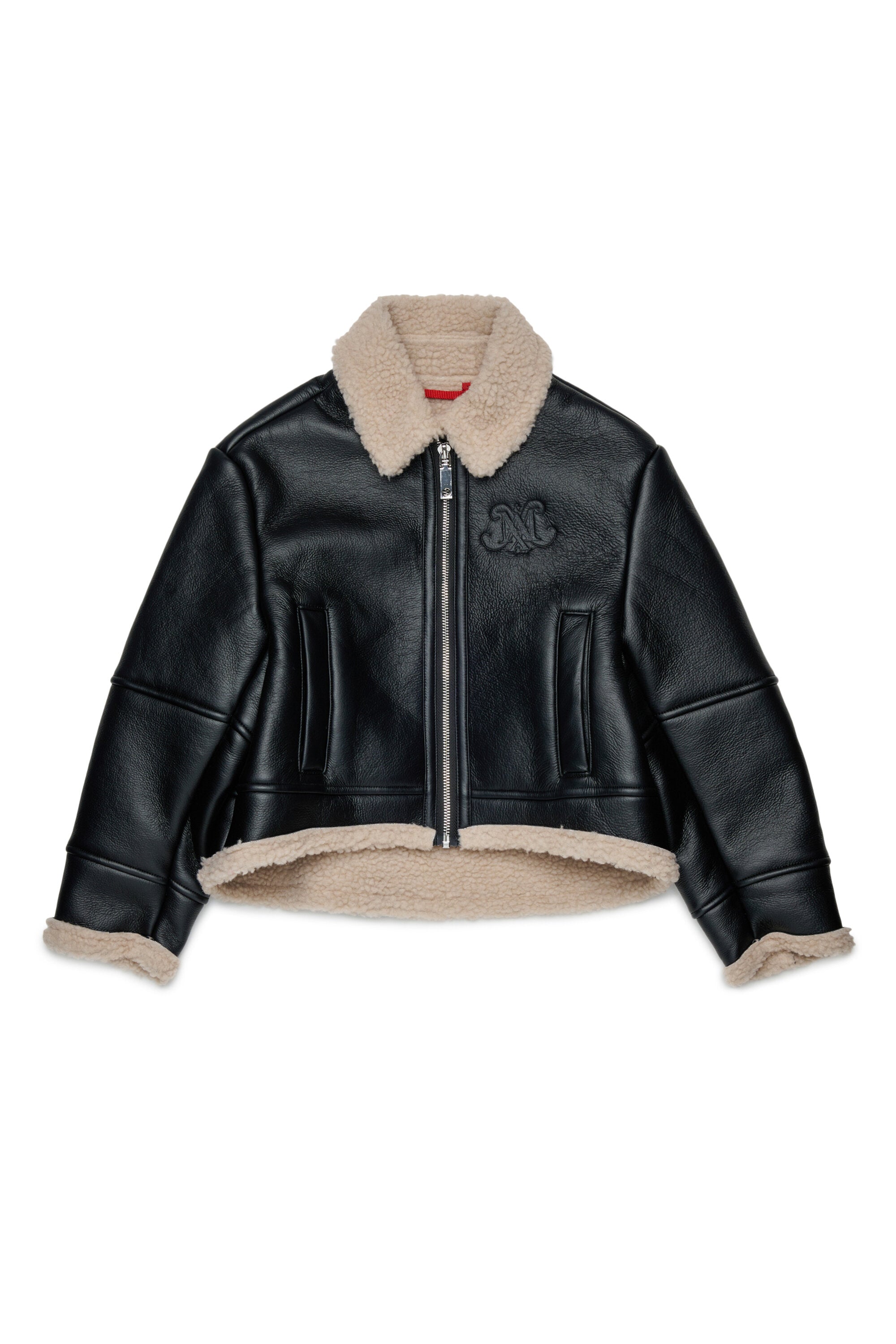 Shearlingjacke mit Logo