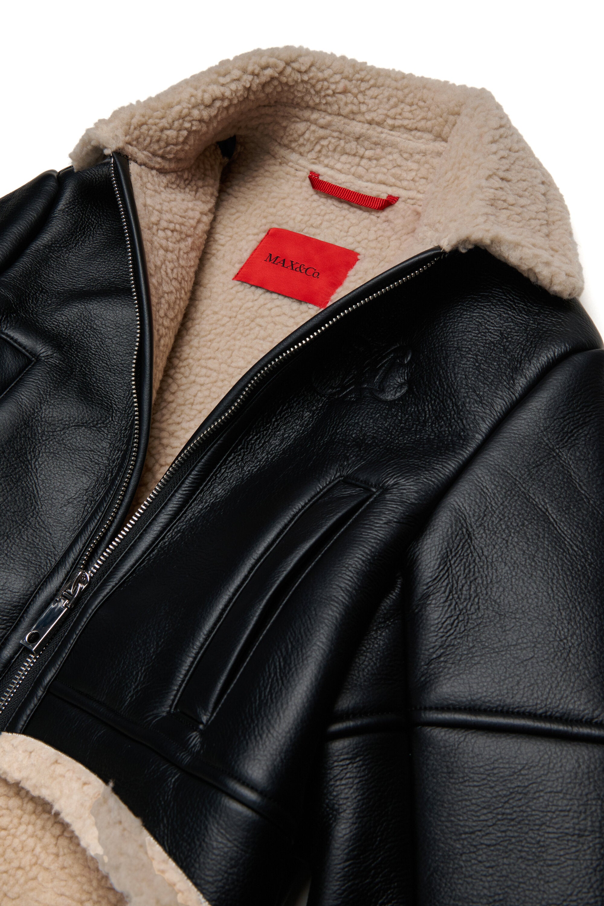 Shearlingjacke mit Logo
