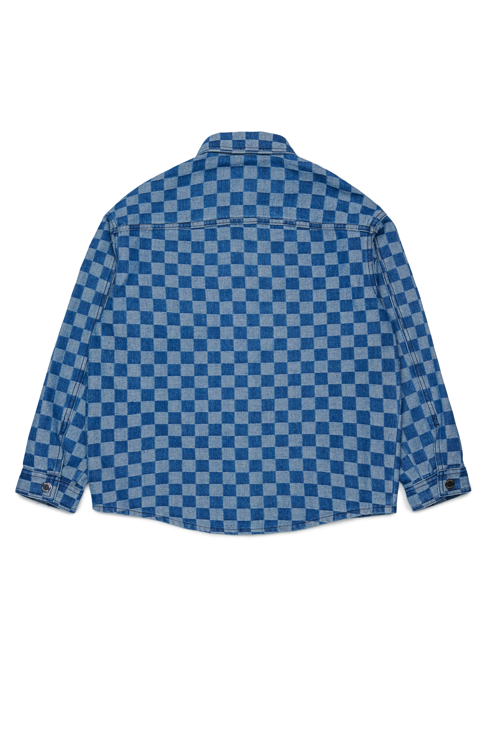 Camicia denim con motivo a quadri