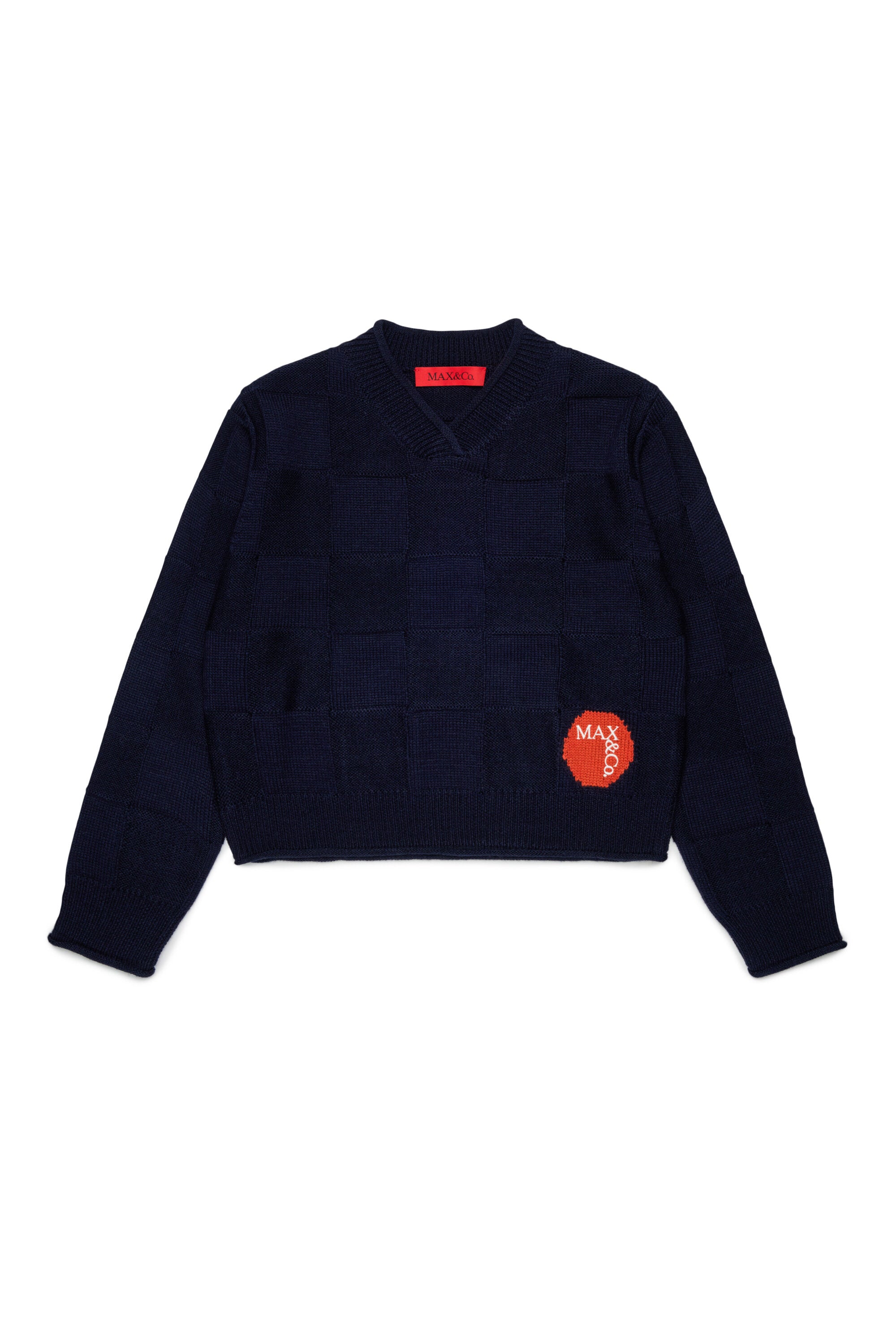 Pullover mit V-Ausschnitt und Logo