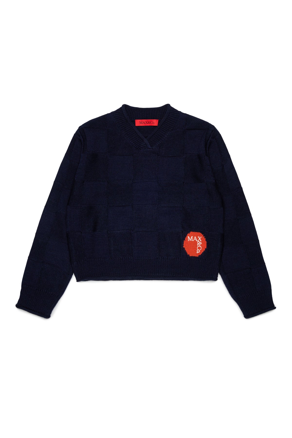 Pullover scollo a V con logo