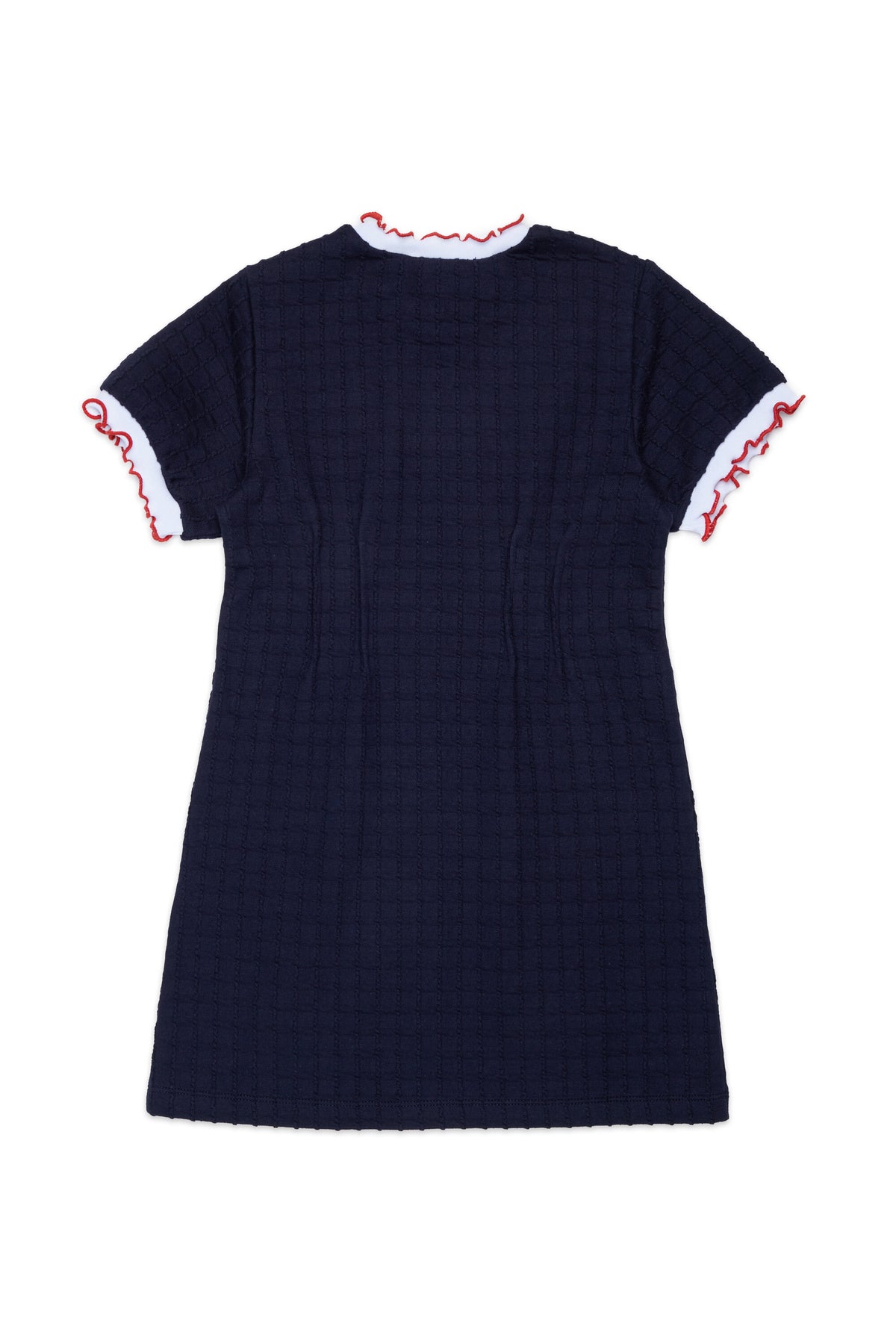 Jacquard-Kleid mit Logo und Rüschen