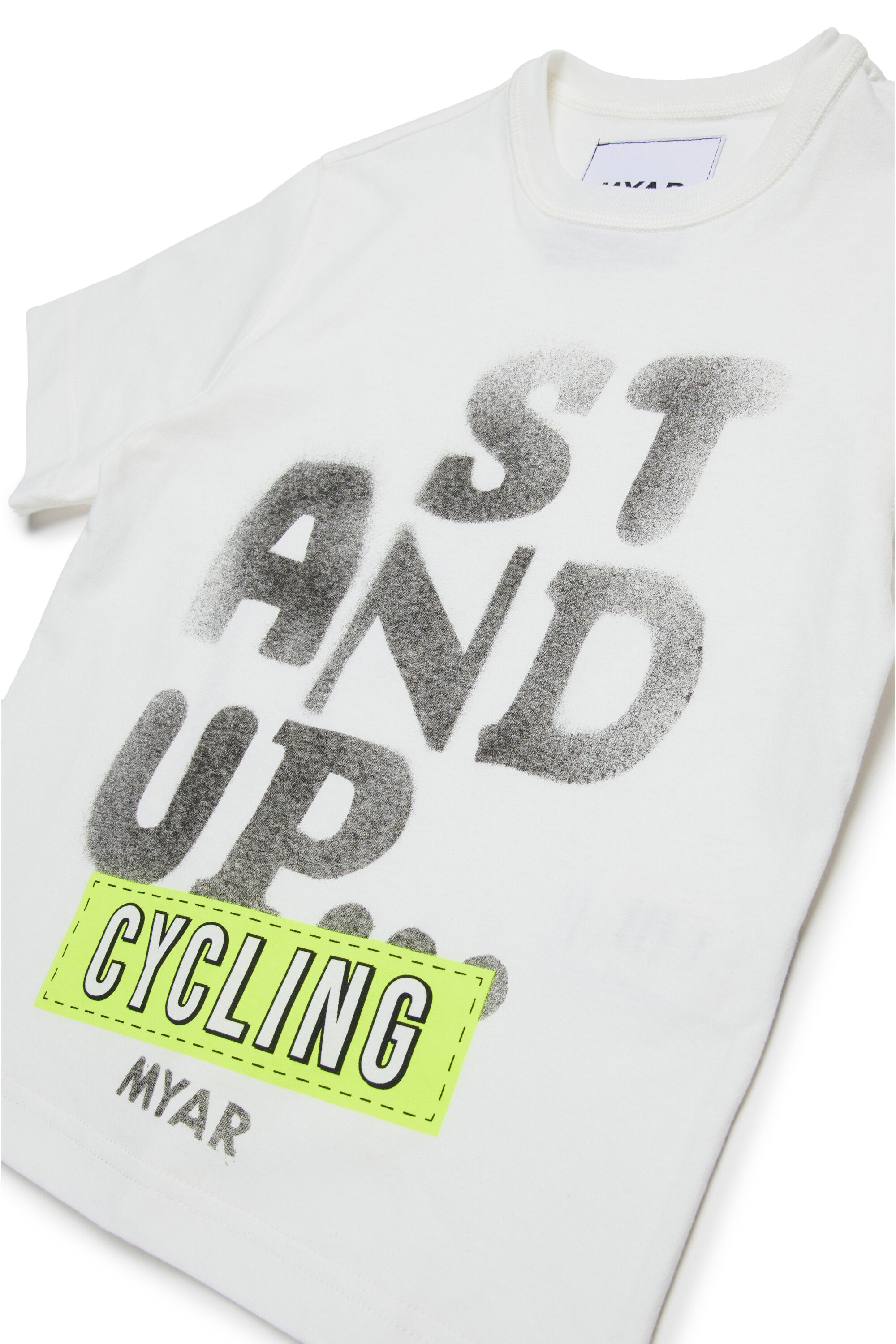 Deadstock-Baumwoll-T-Shirt mit Stand-Up-Grafiken