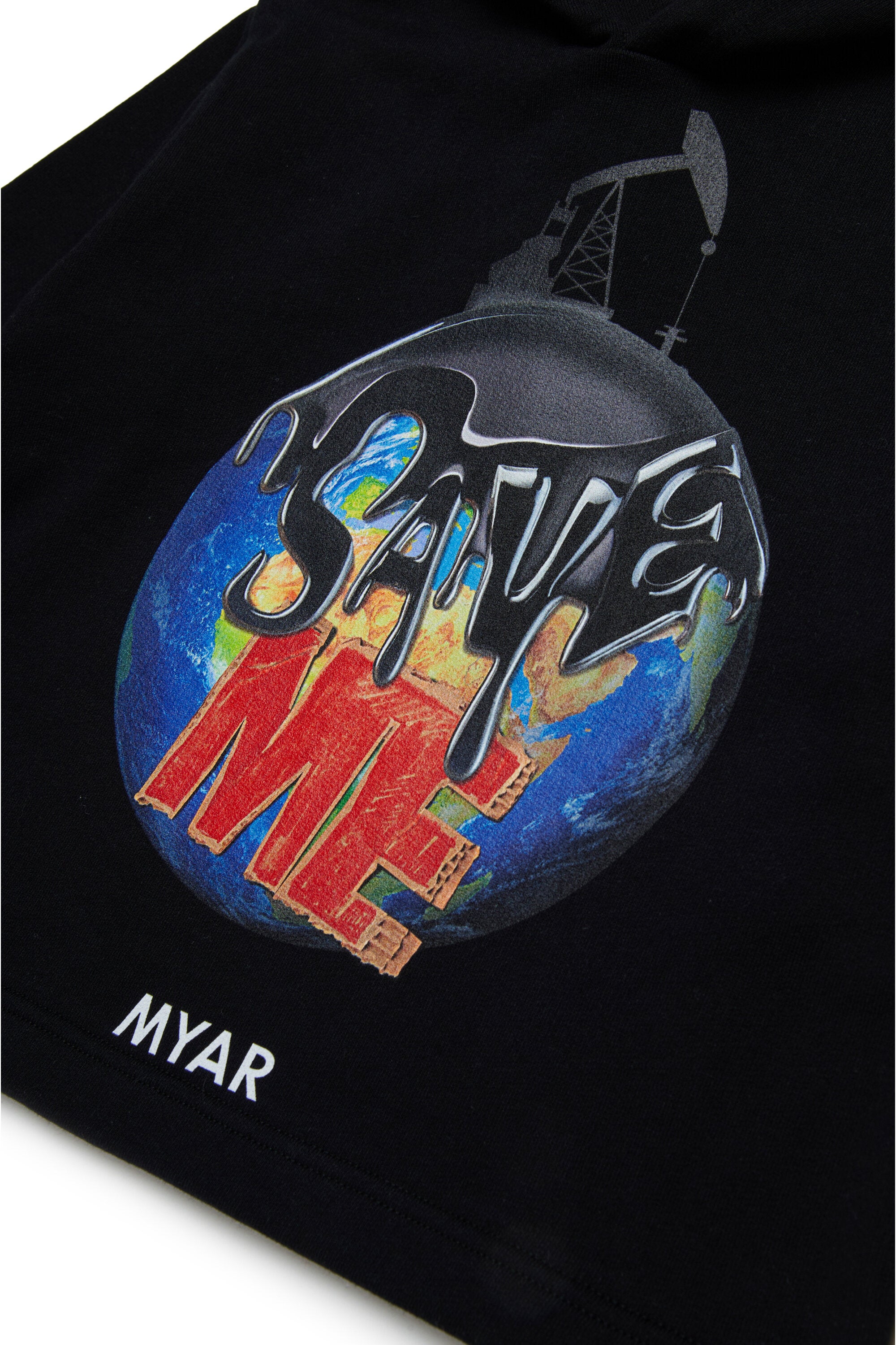 Felpa in cotone deadstock con grafica Save me