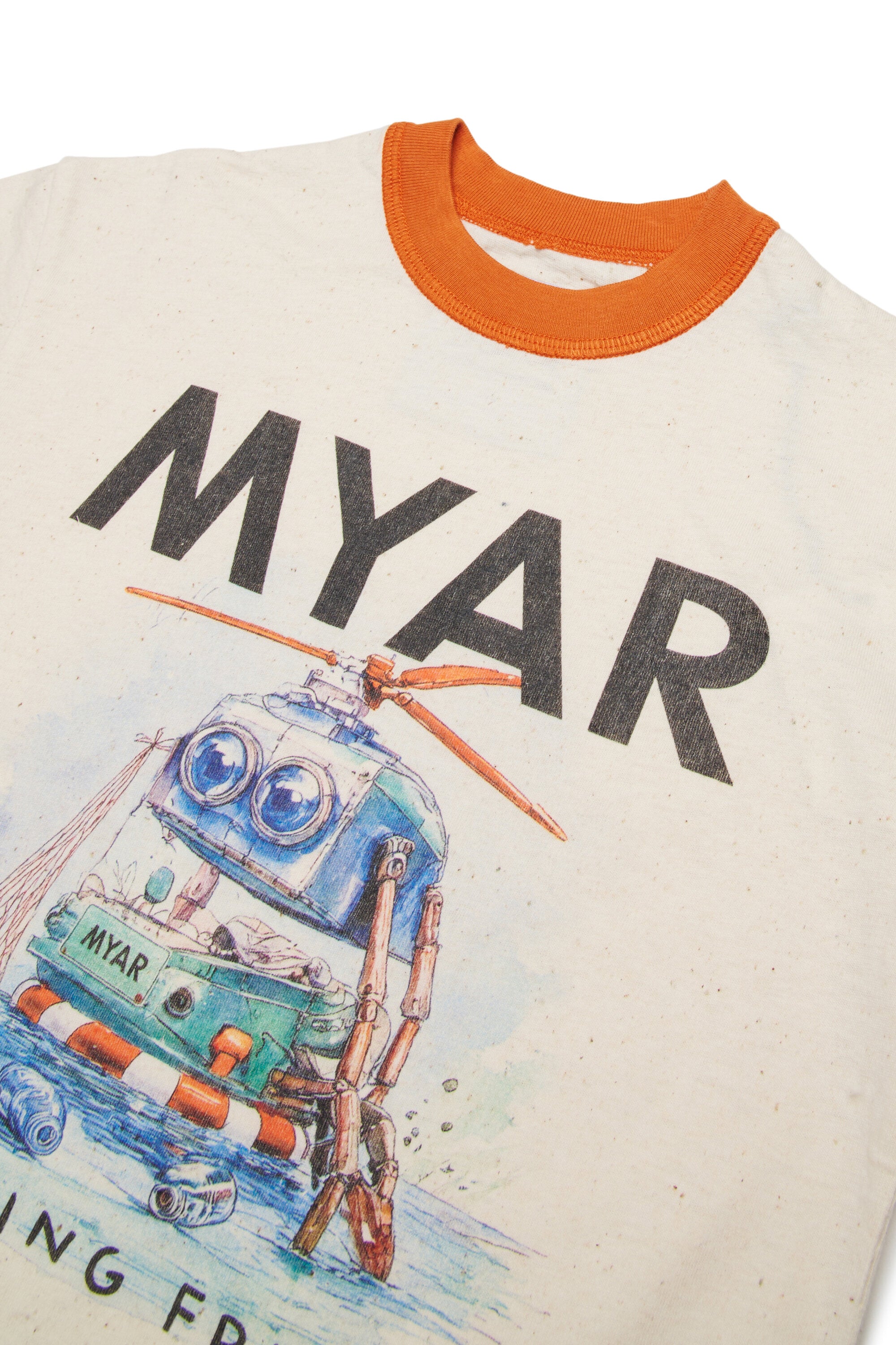 T-shirt stampa robot girocollo