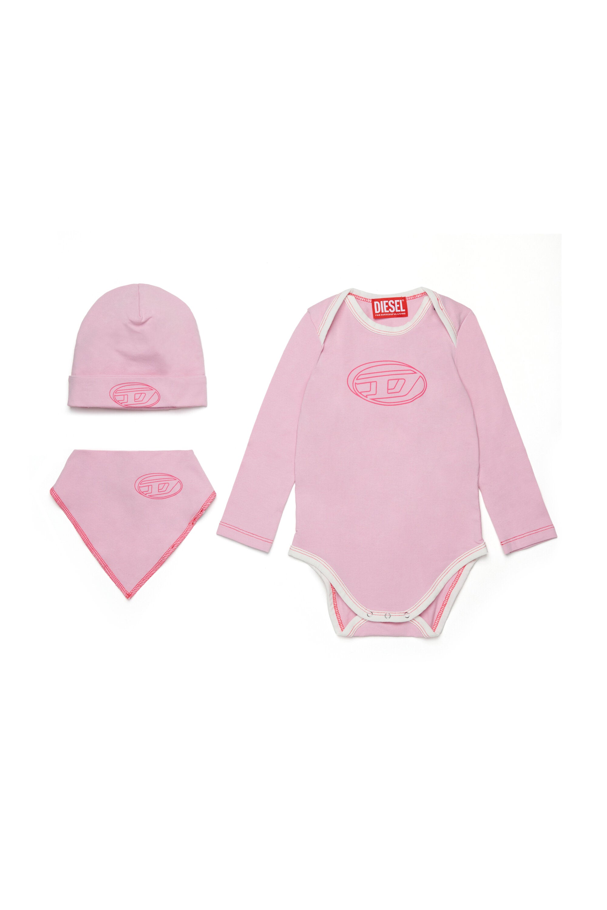 Set nascita in jersey stretch con logo Oval D