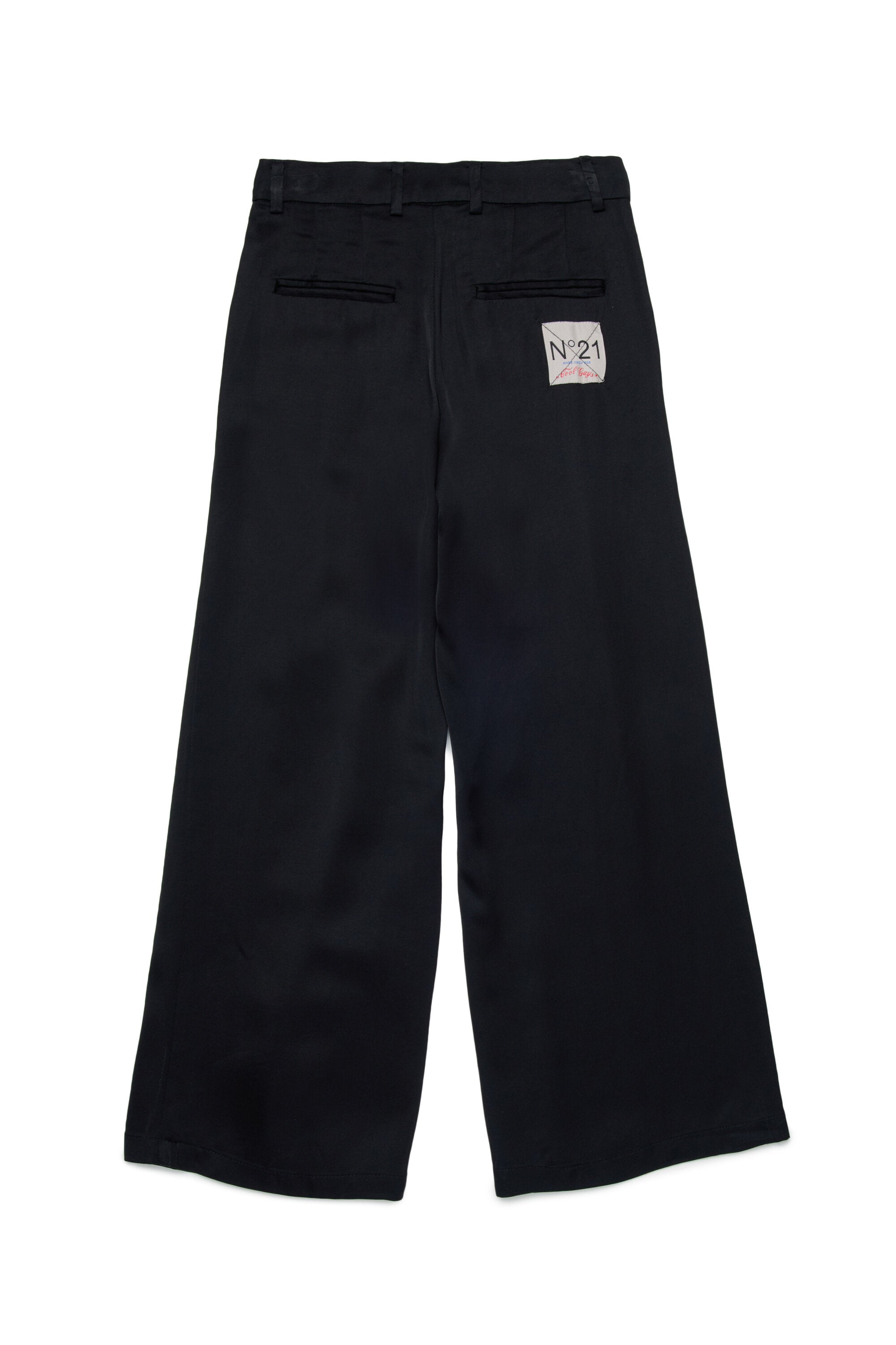 Pantalon palazzo en satin avec plis