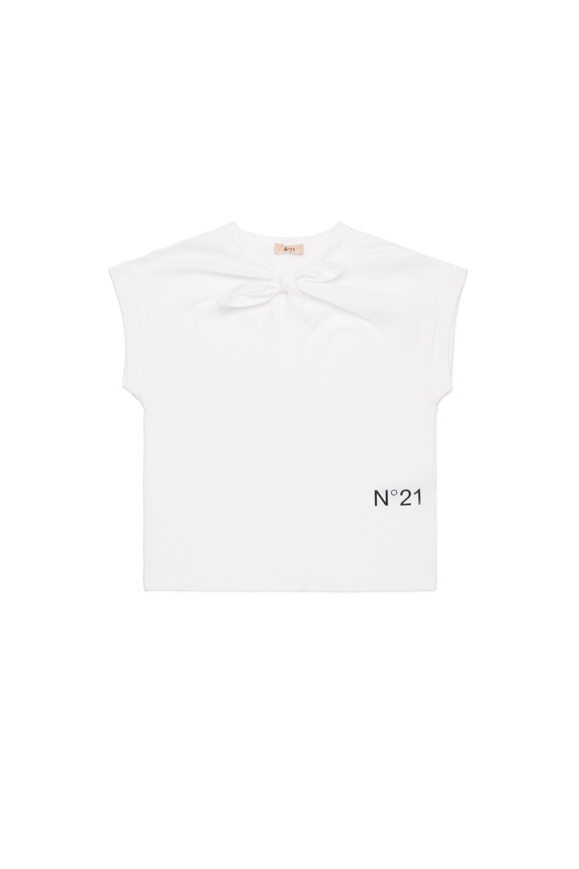 T-shirt smanicata con nodo