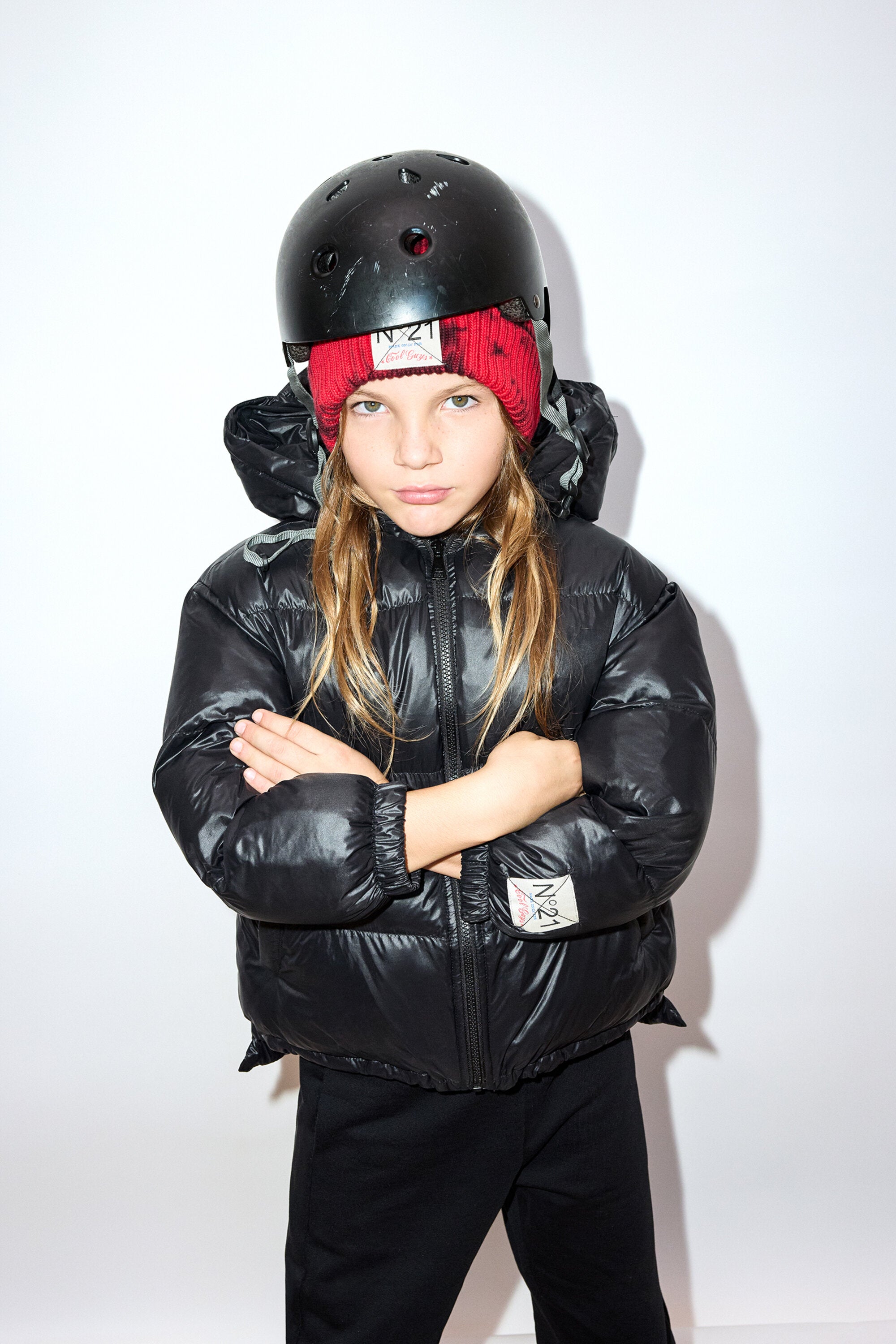 Veste courte et matelassée à fond asymétrique