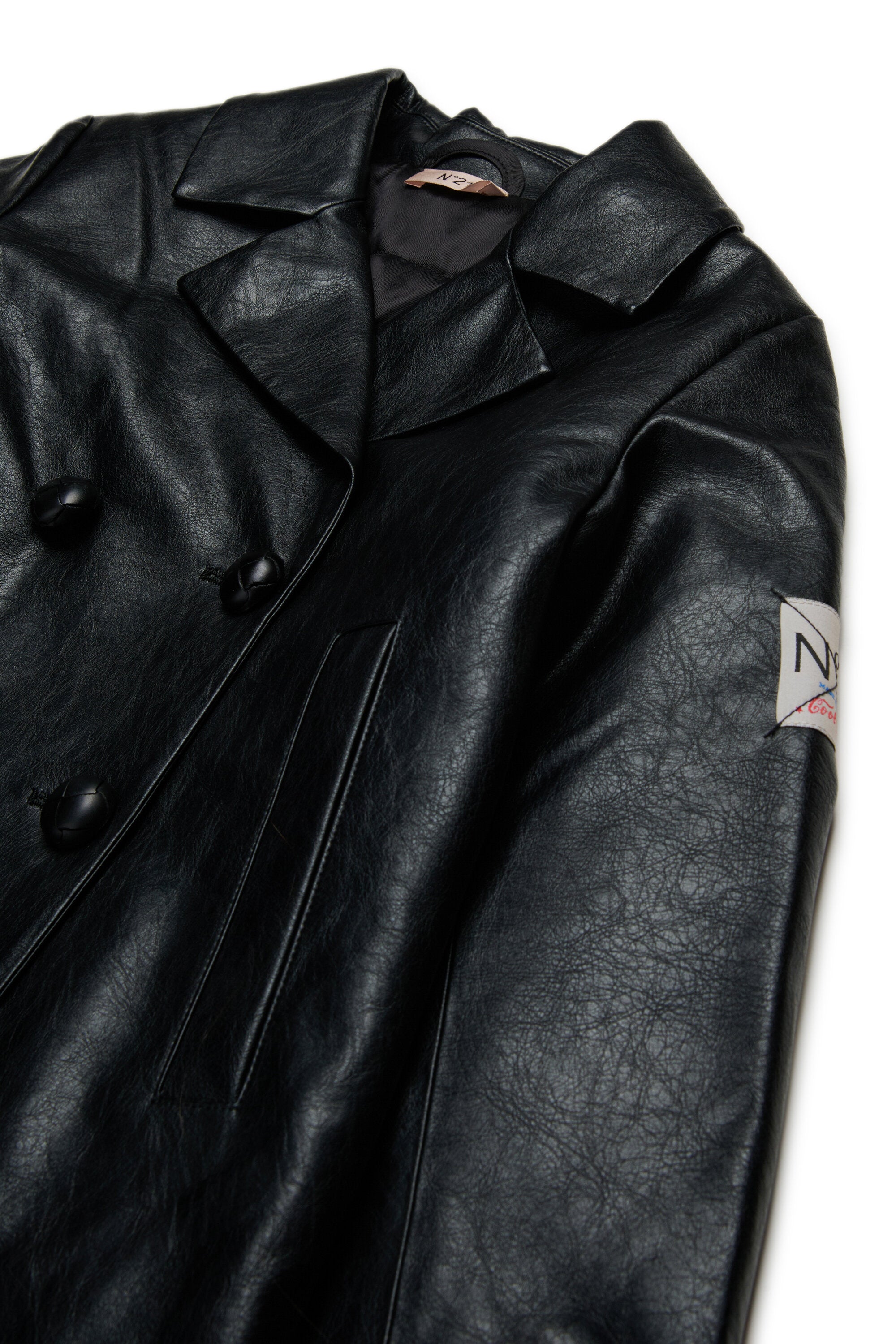 Veste en tissu enduit à double boutonnage