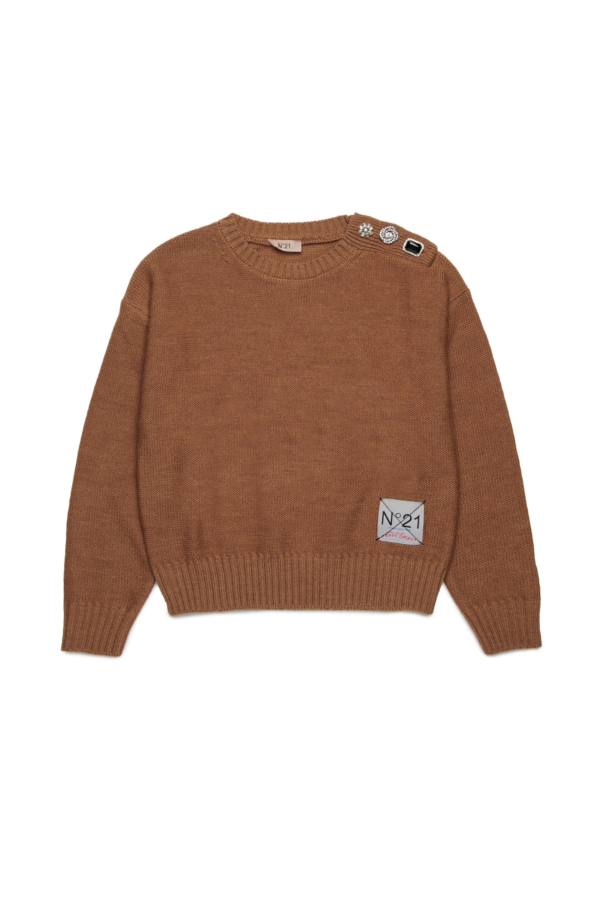 Pull en laine mélangée avec boutons bijoux