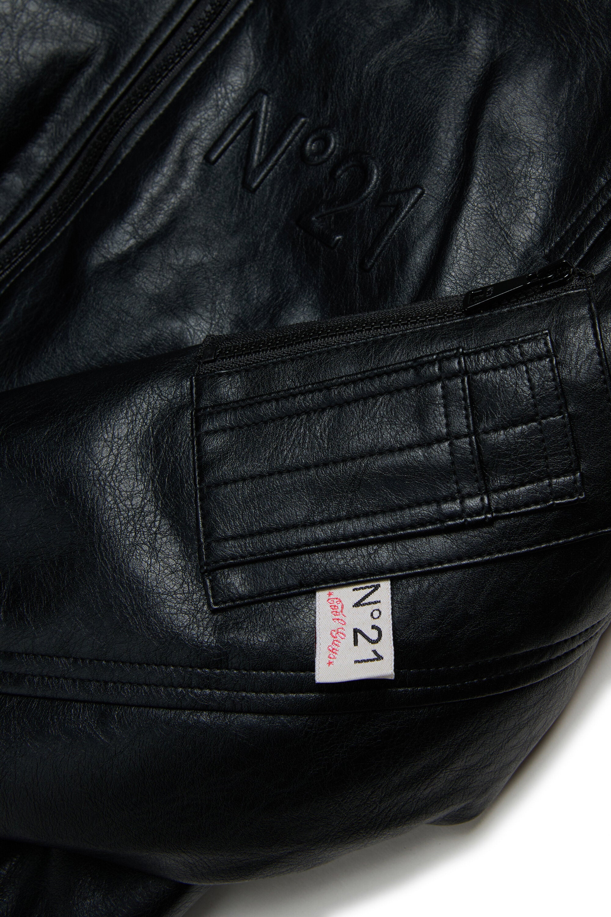 Giacca bomber in tessuto spalmato con logo