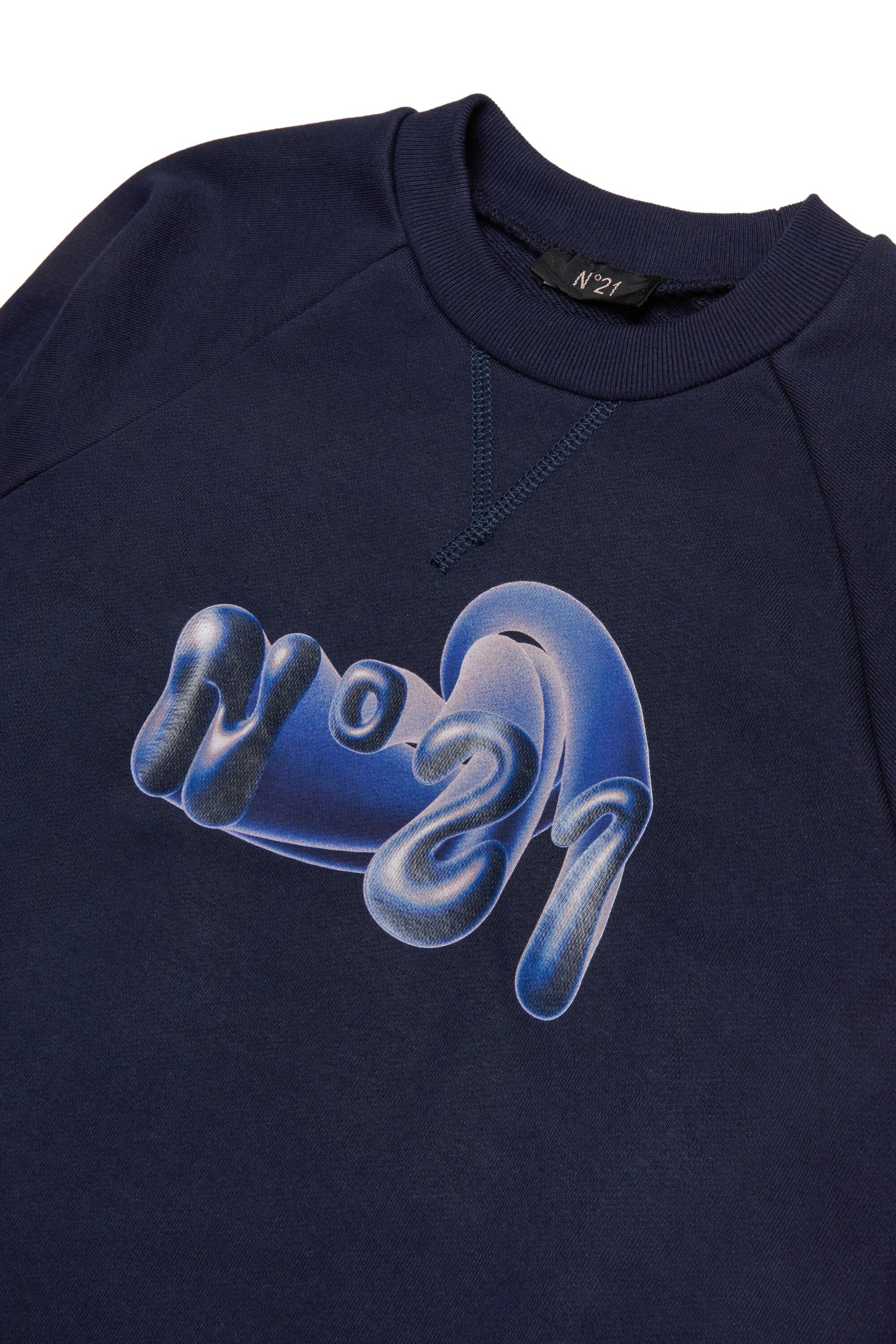 Sweat-shirt à col ras du cou avec logo torchon