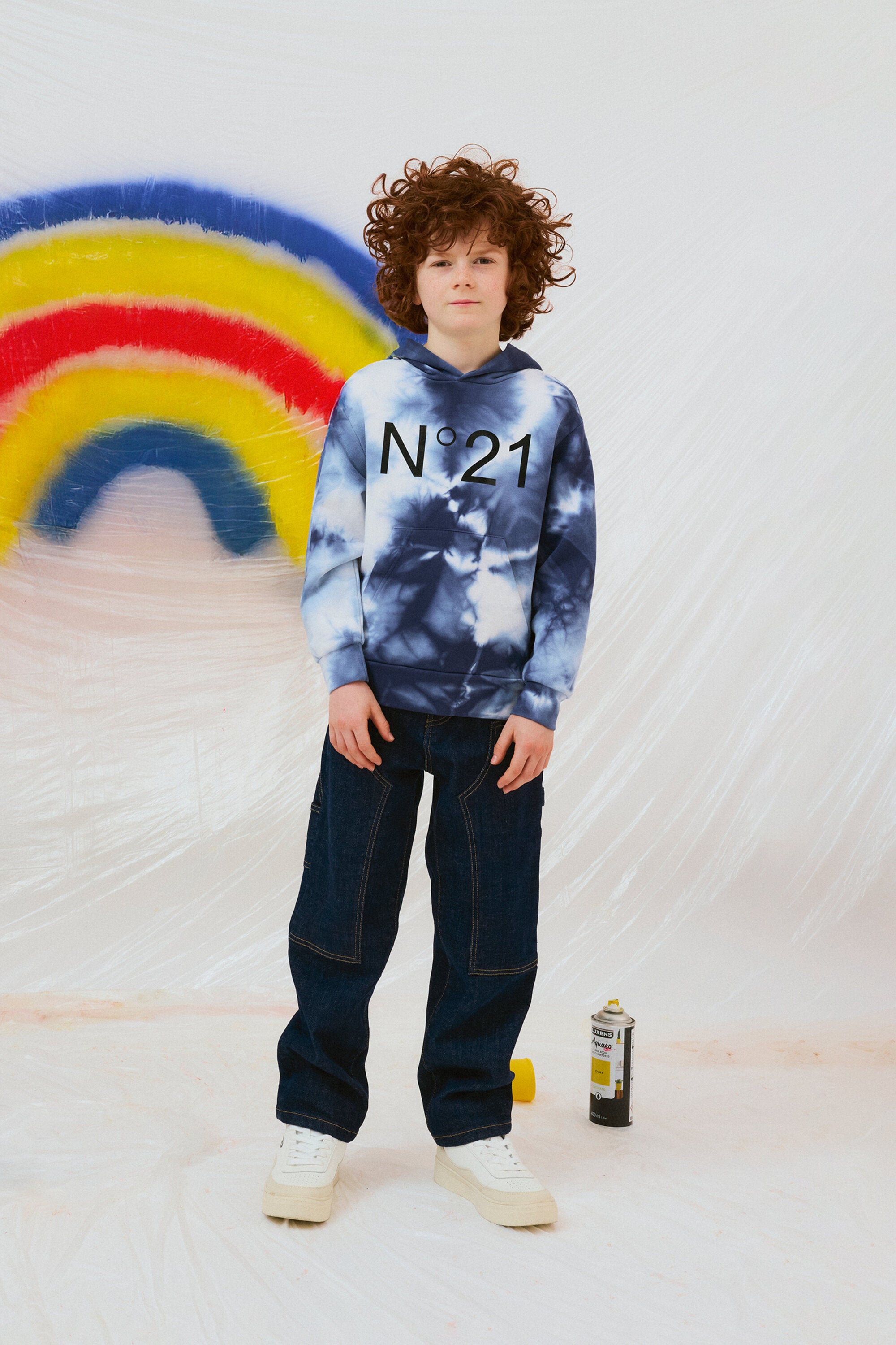 Sudadera tie-dye de algodón con capucha