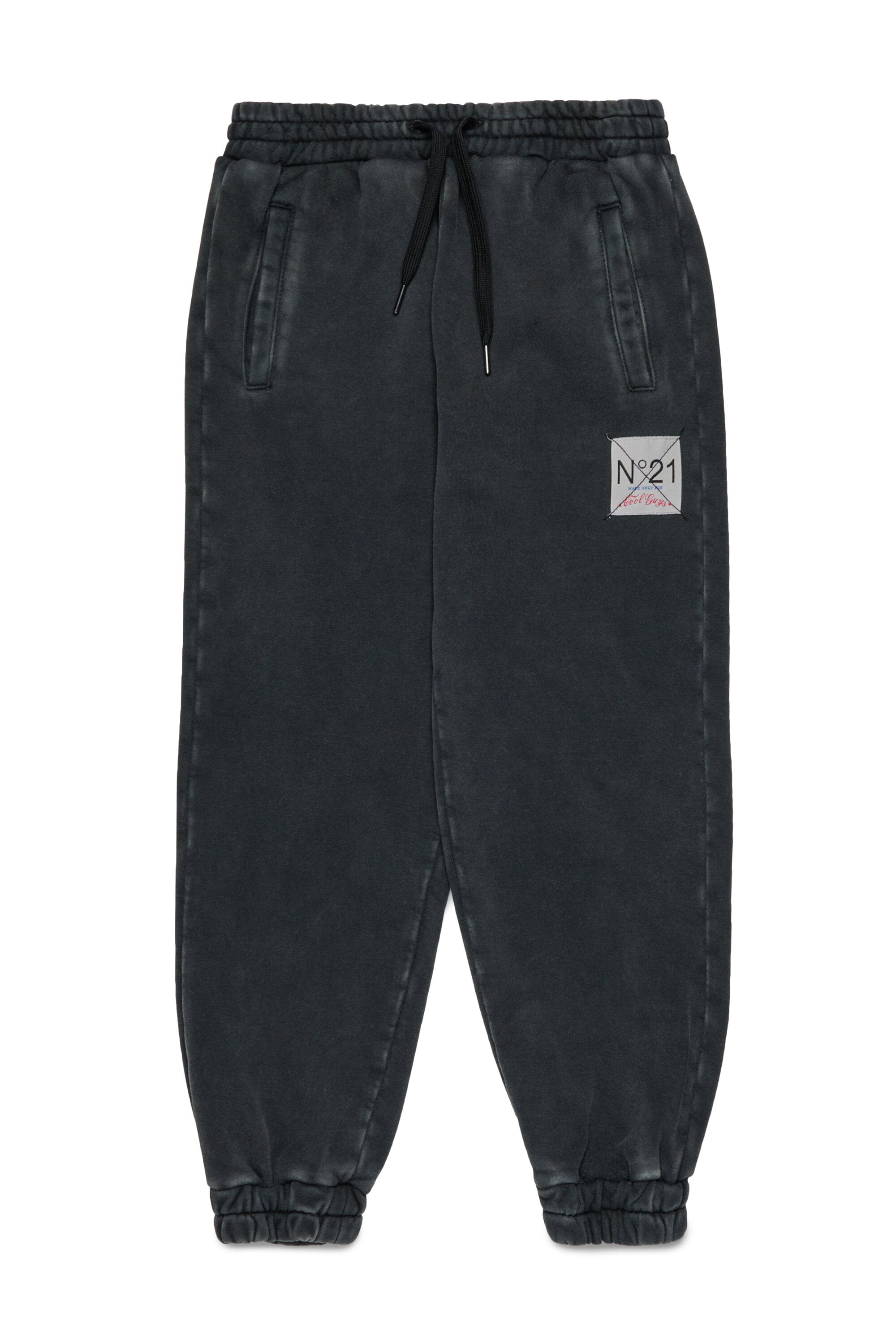 Pantaloni jogger in felpa effetto vissuto