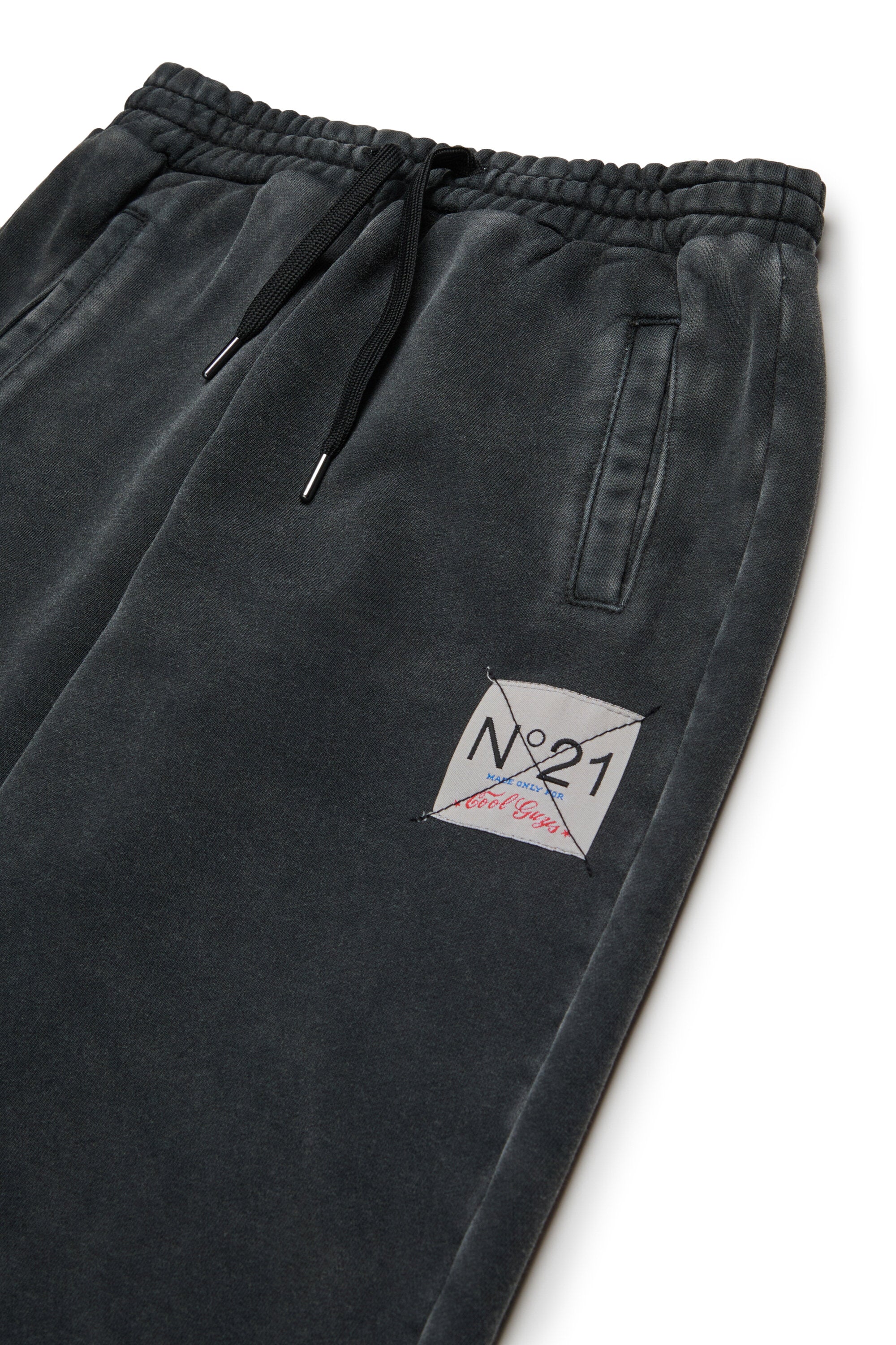 Worn-effect fleece jogger pants