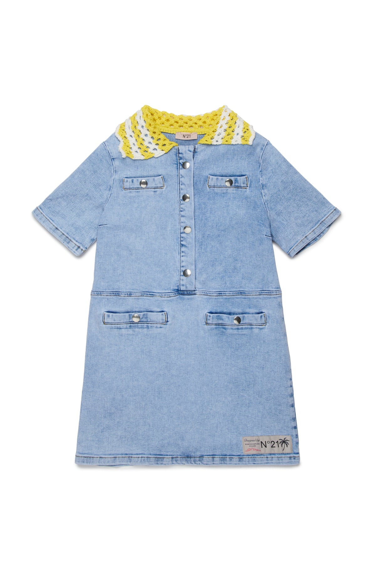 Robe avec col col tricoté