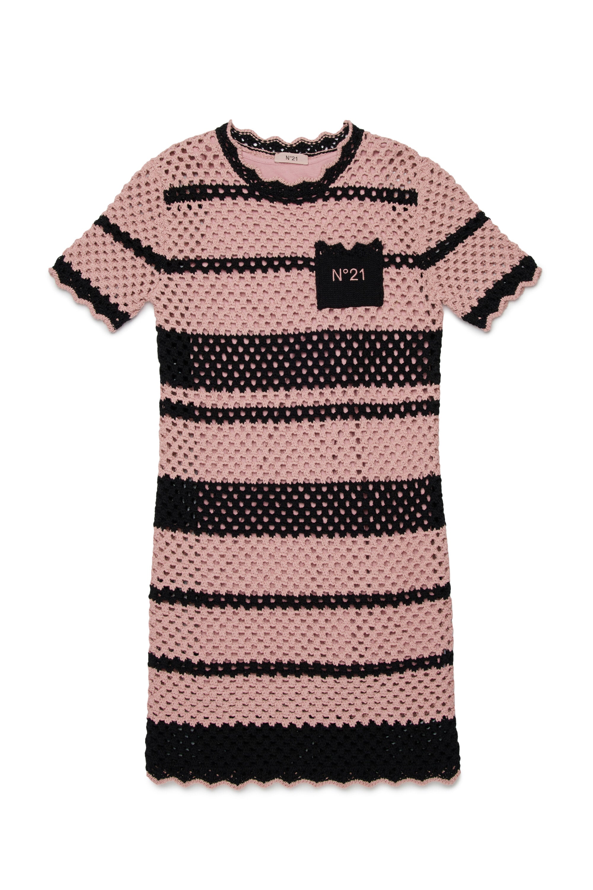 Abito crochet con logo