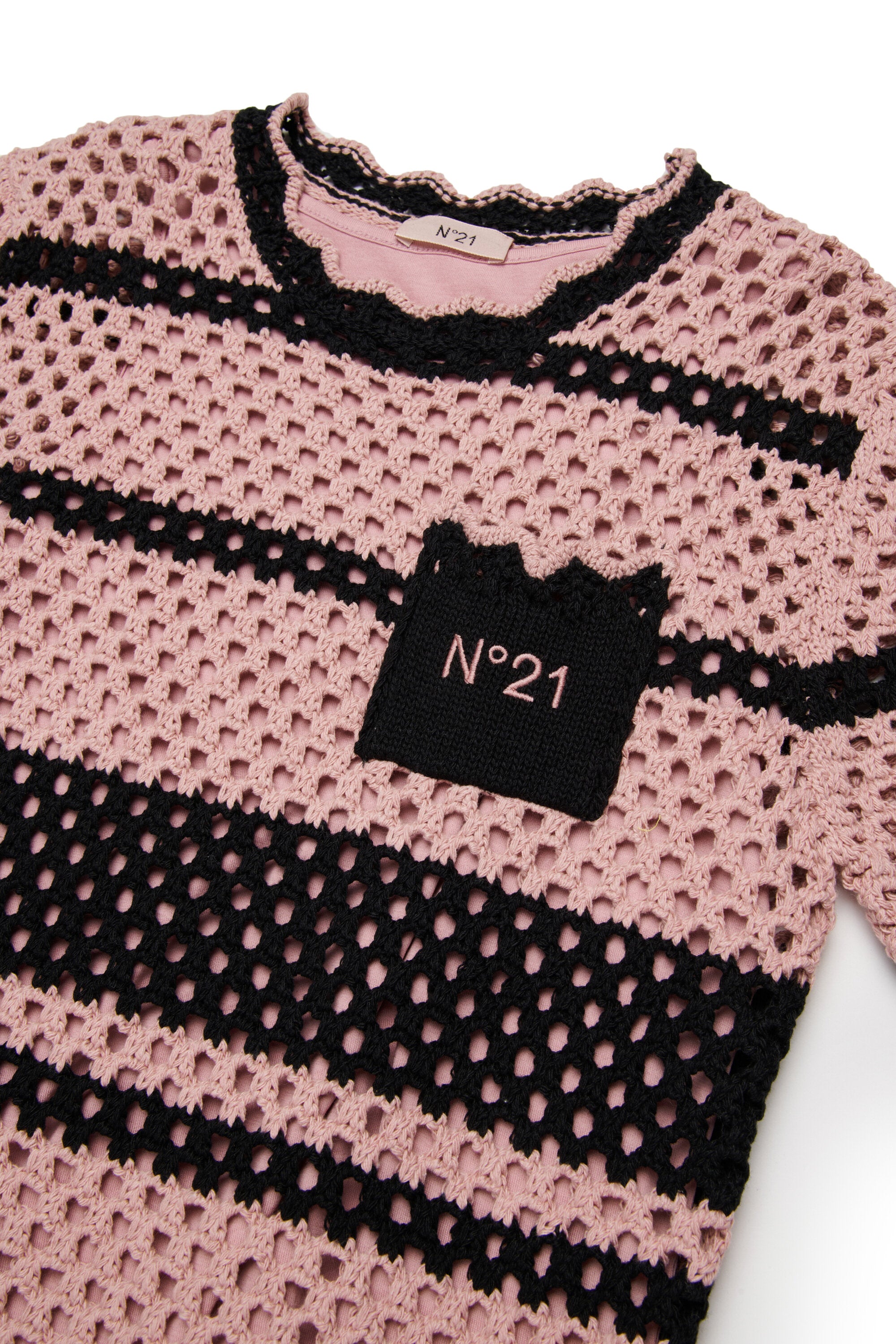 Abito crochet con logo