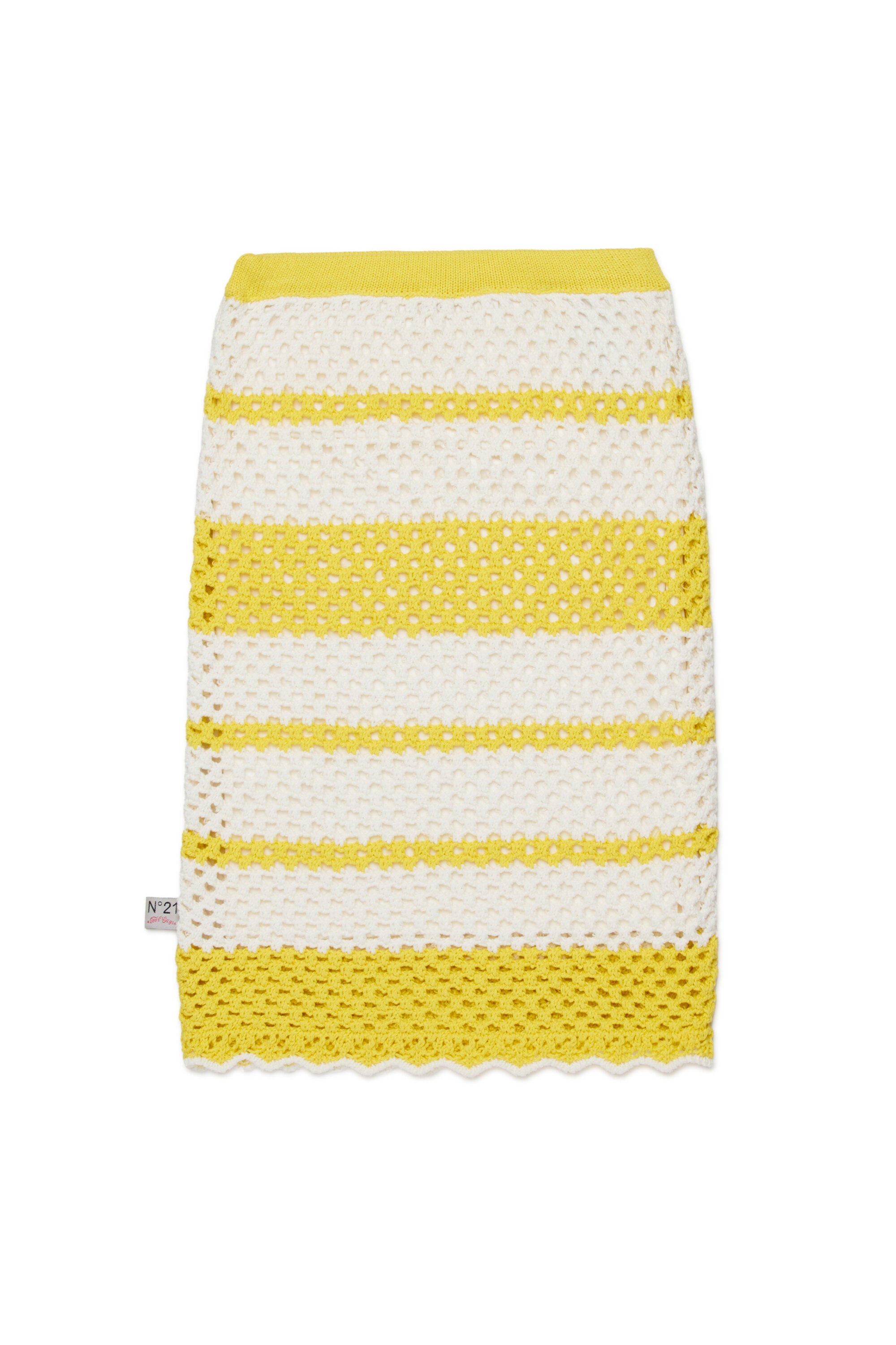 Gonna lavorata a maglia traforata