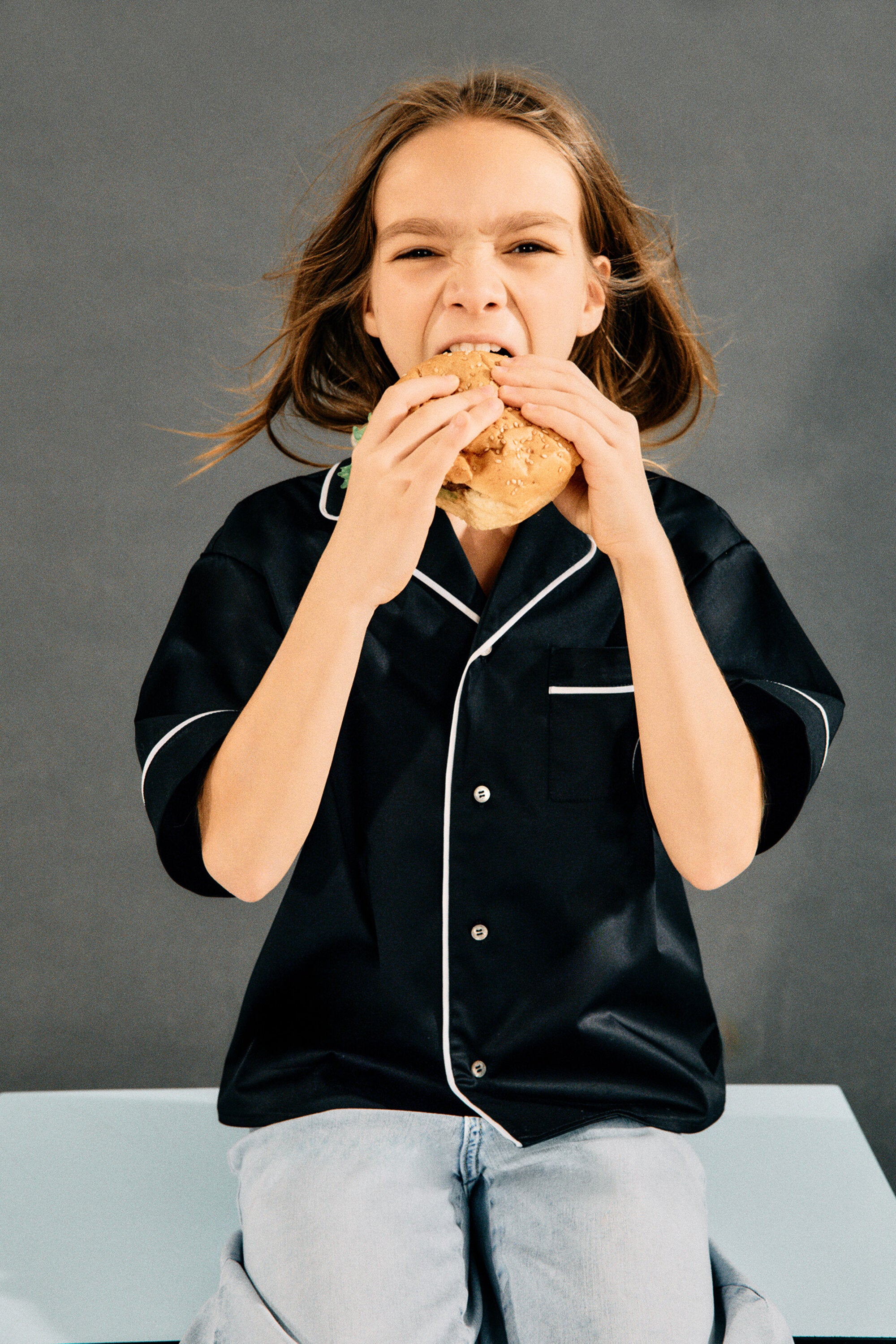 Camicia manica corta profili a contrasto