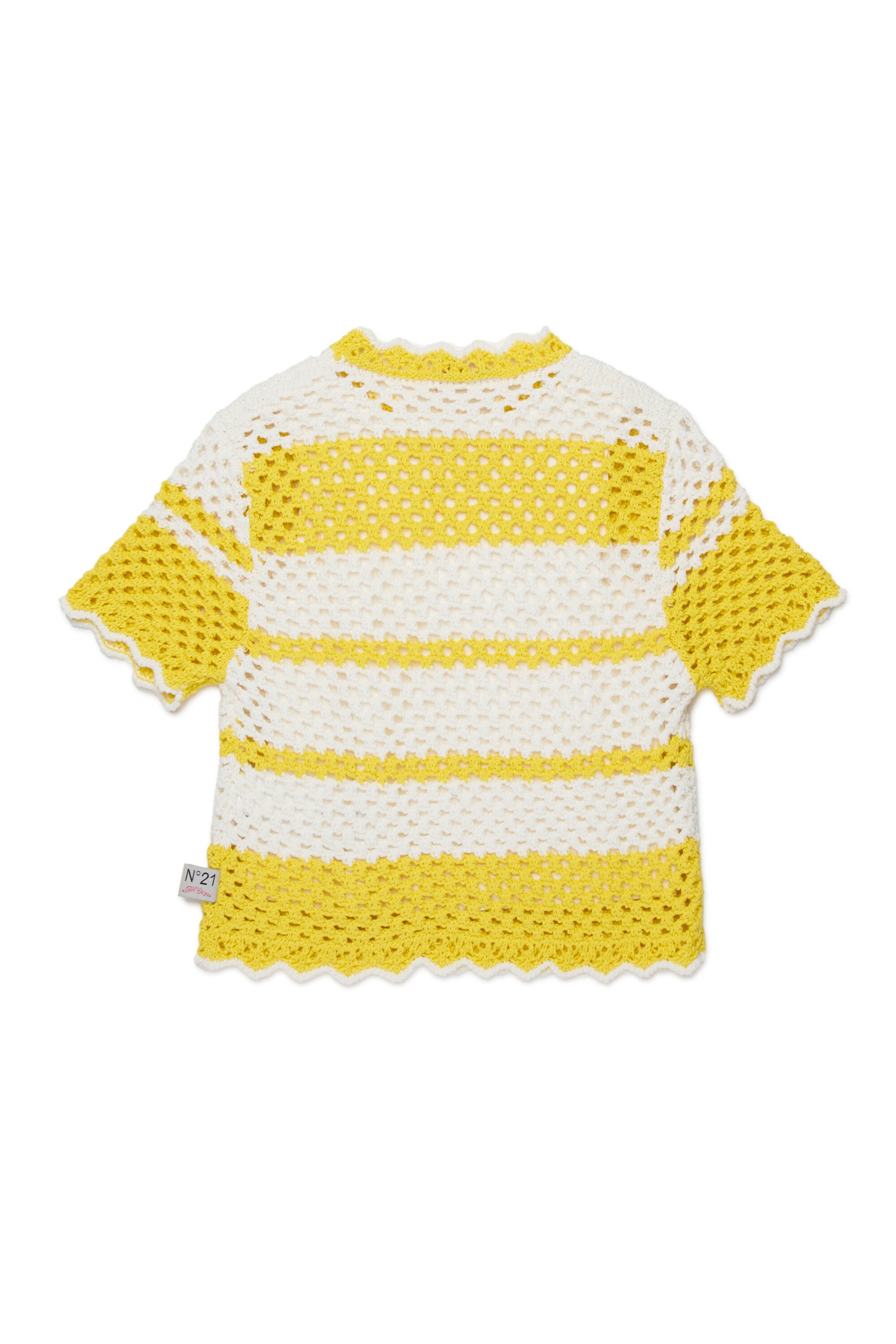 Rundhals-Pullover mit Netzstrick