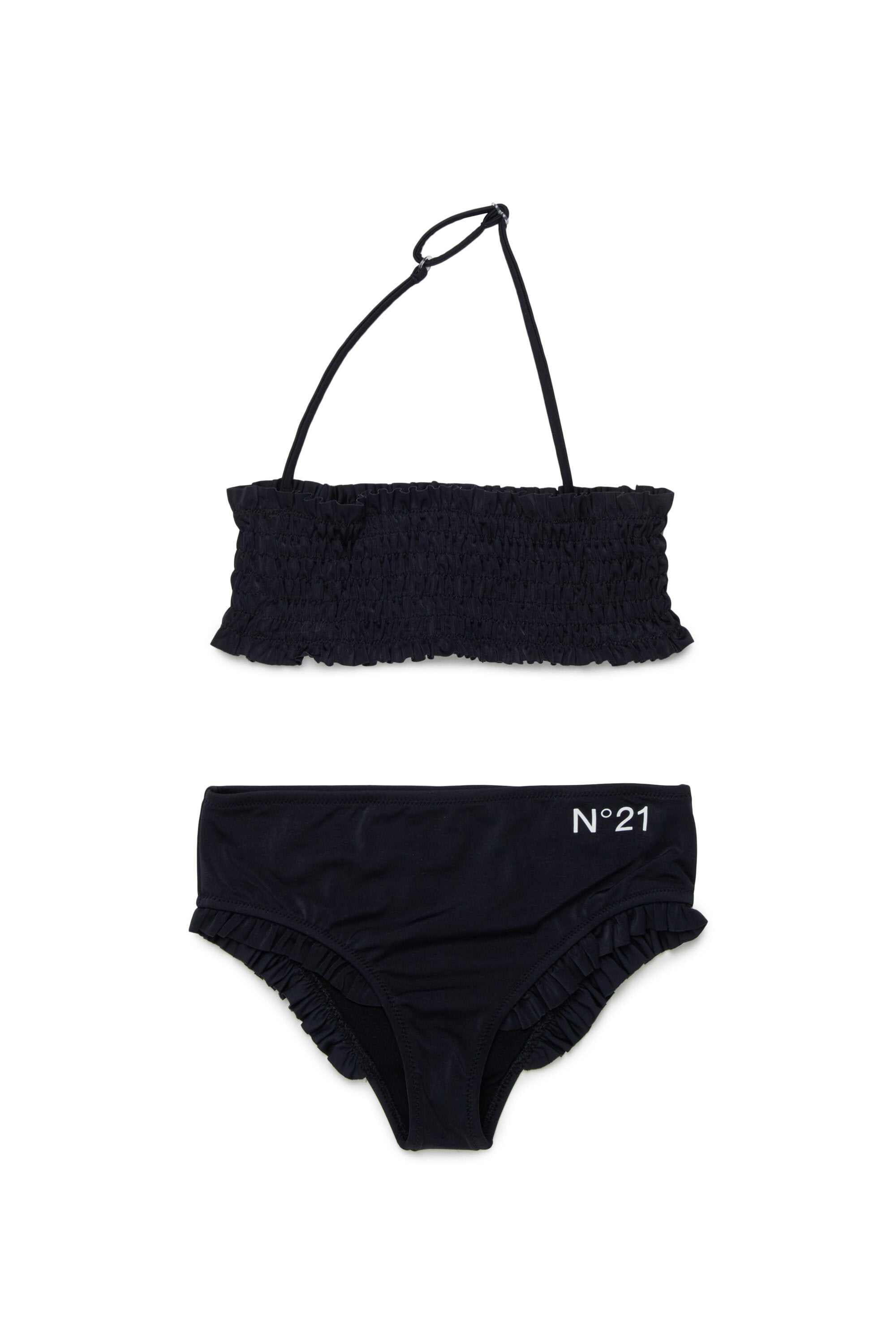 Ruched bikini with logo