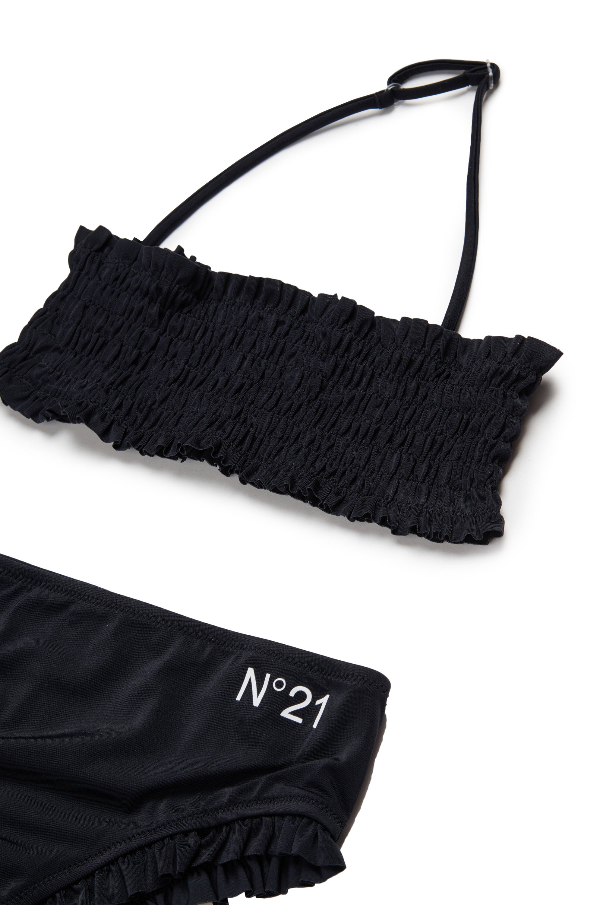 Ruched bikini with logo