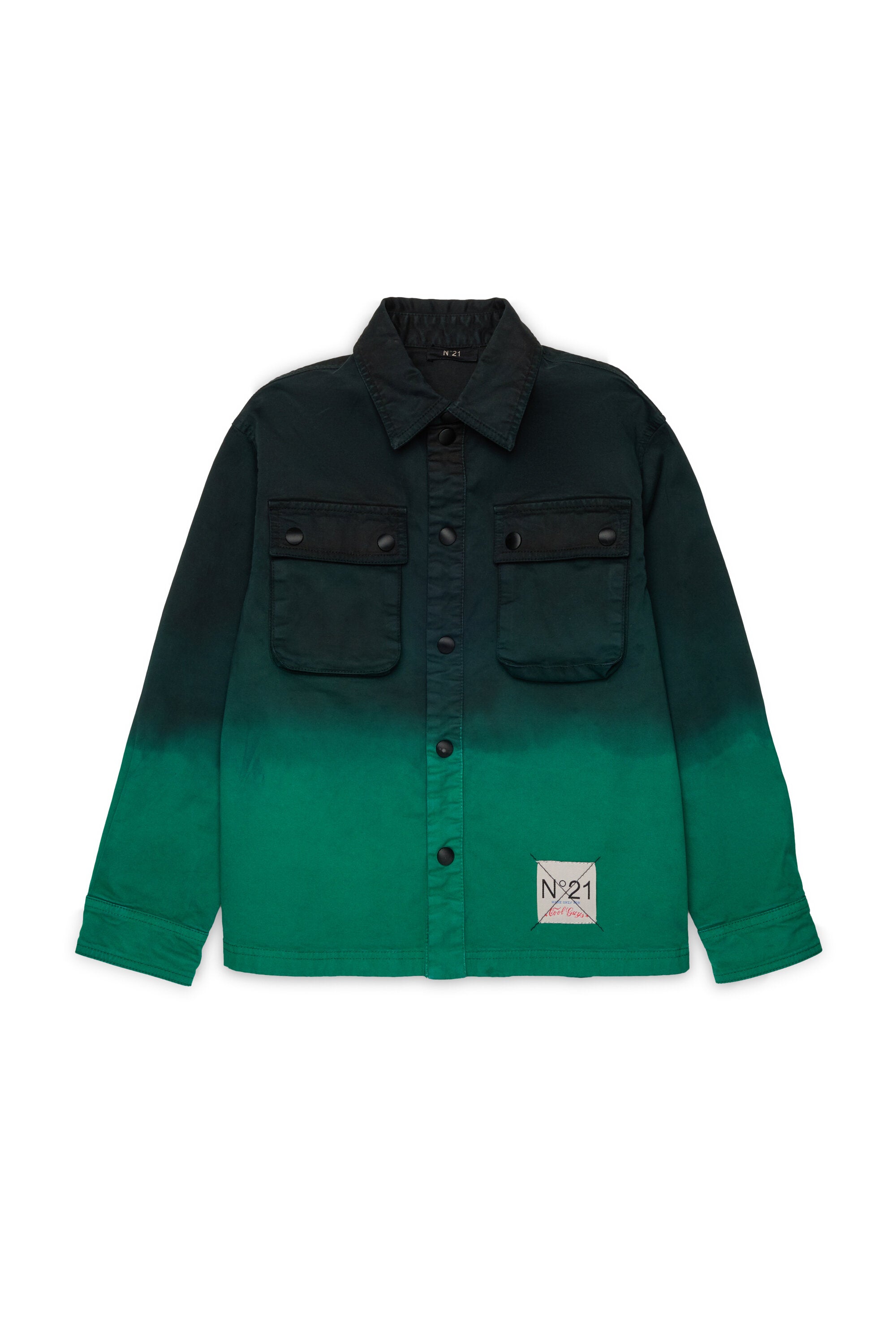 Faded-effect shirt jacket