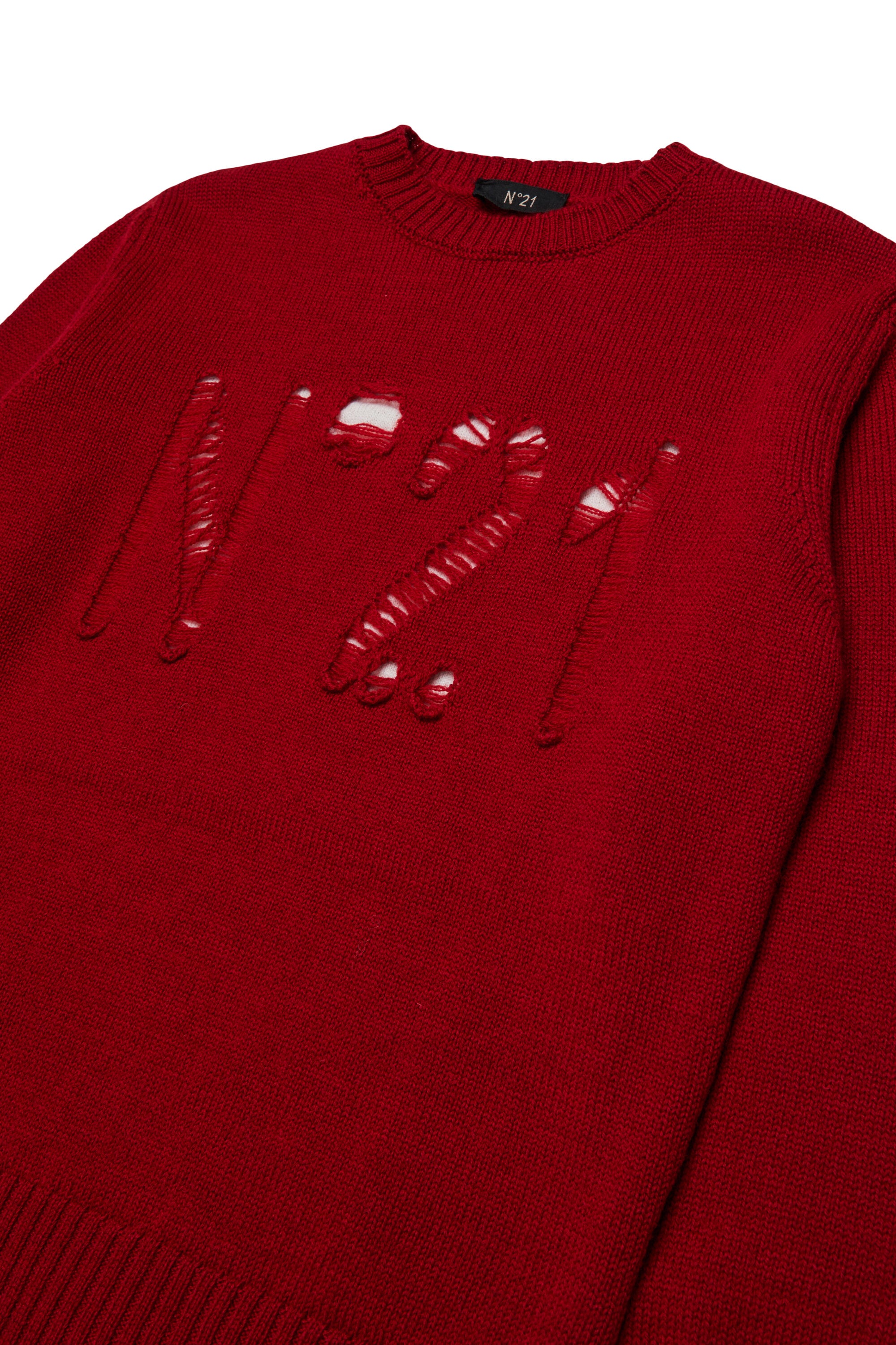 Rundhals-Pullover mit Logo