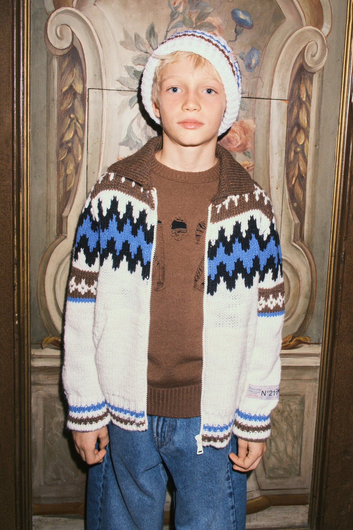Gestrickter Cardigan mit Reißverschluss