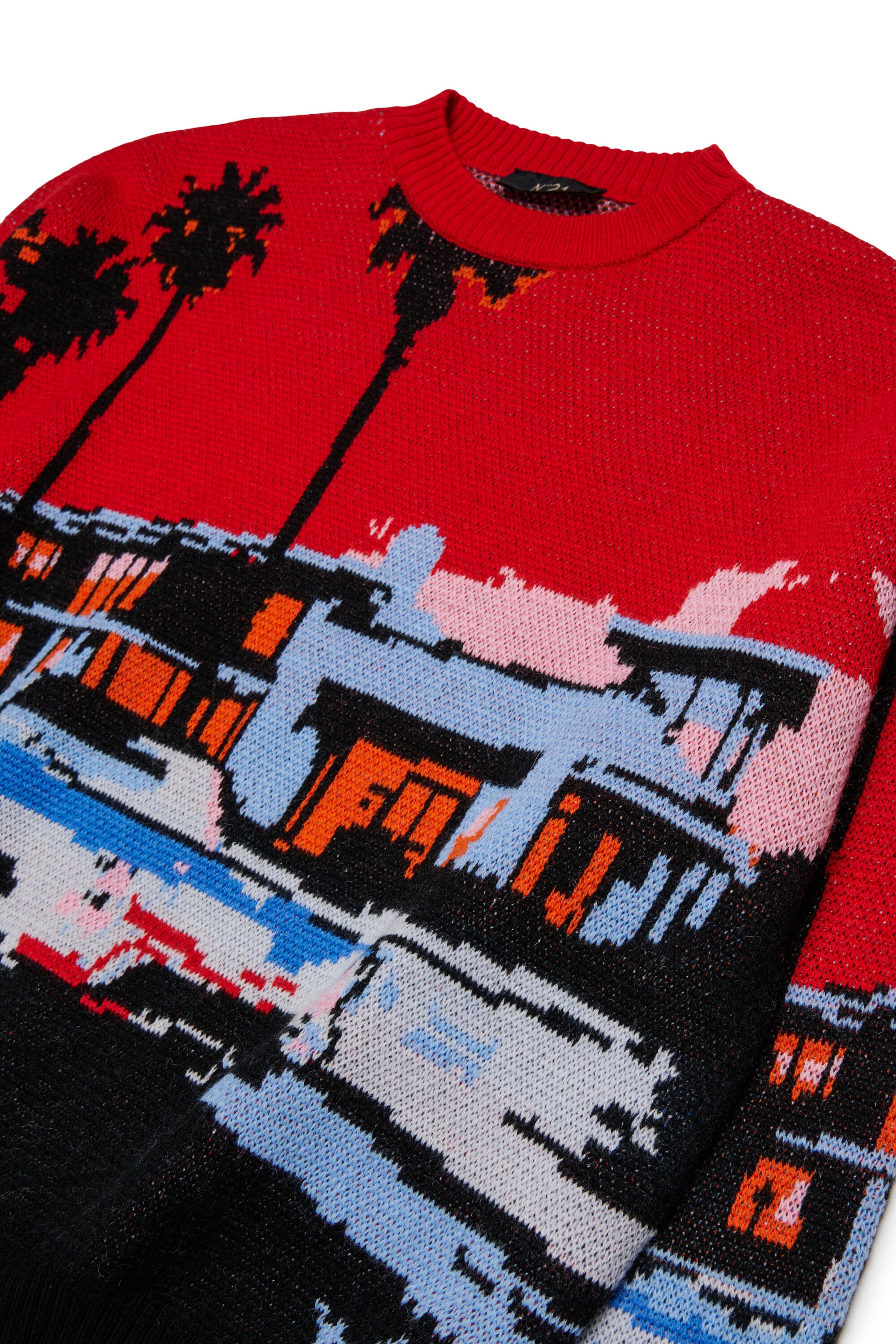 Rundhals-Pullover mit Logo