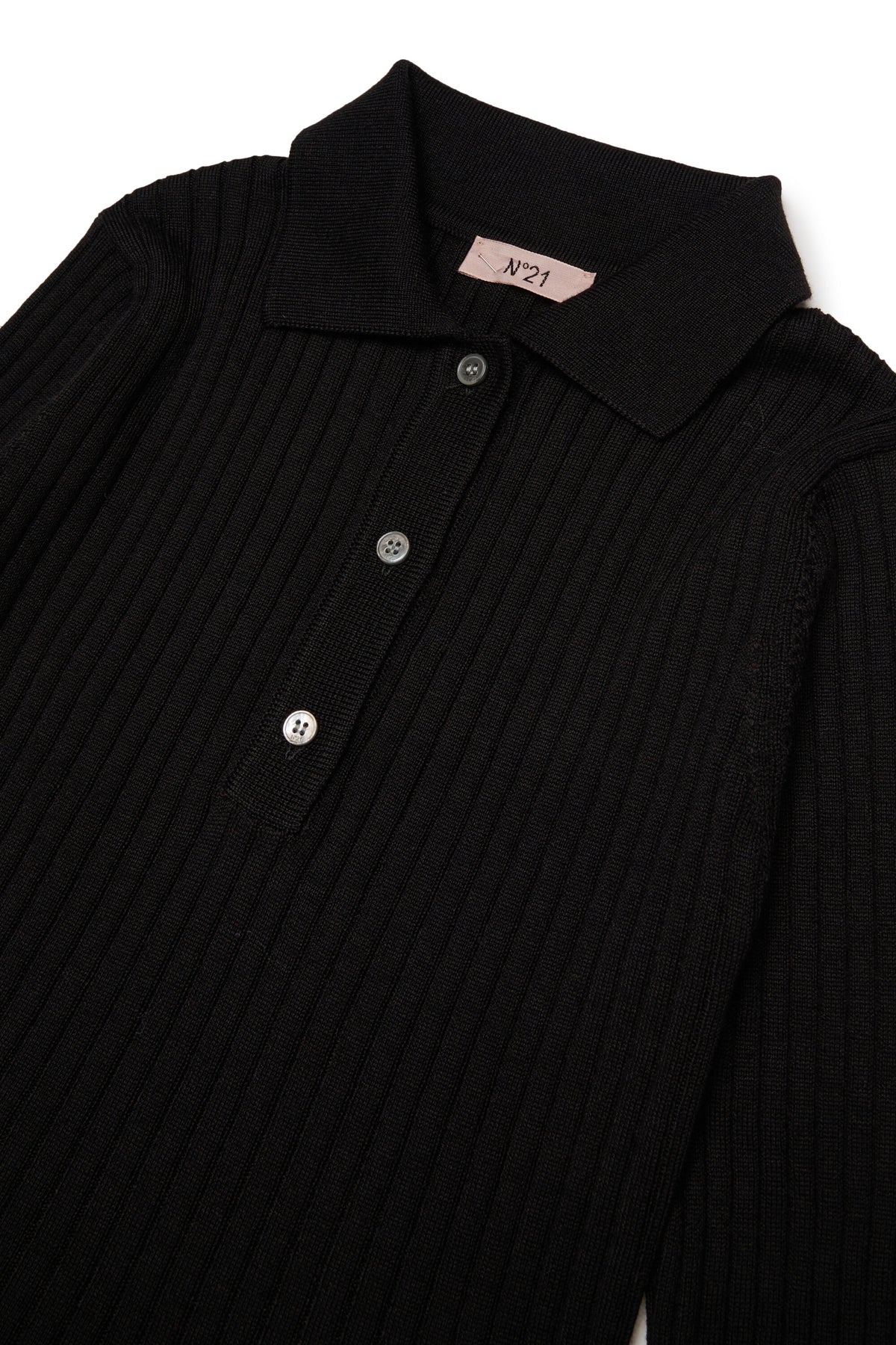 Ribbed knit polo dress