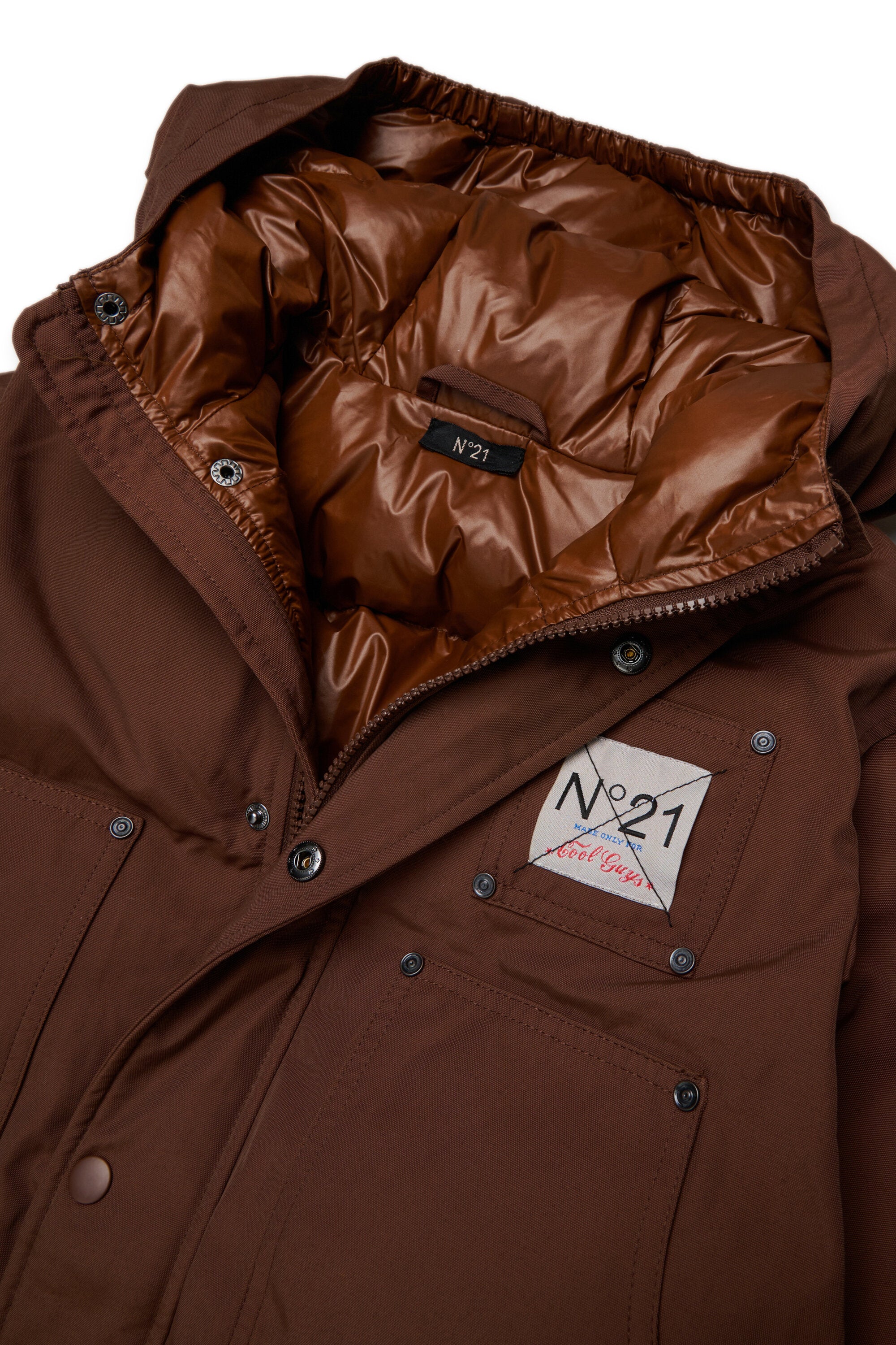 Gefütterte Jacke mit aufgedrucktem Logo