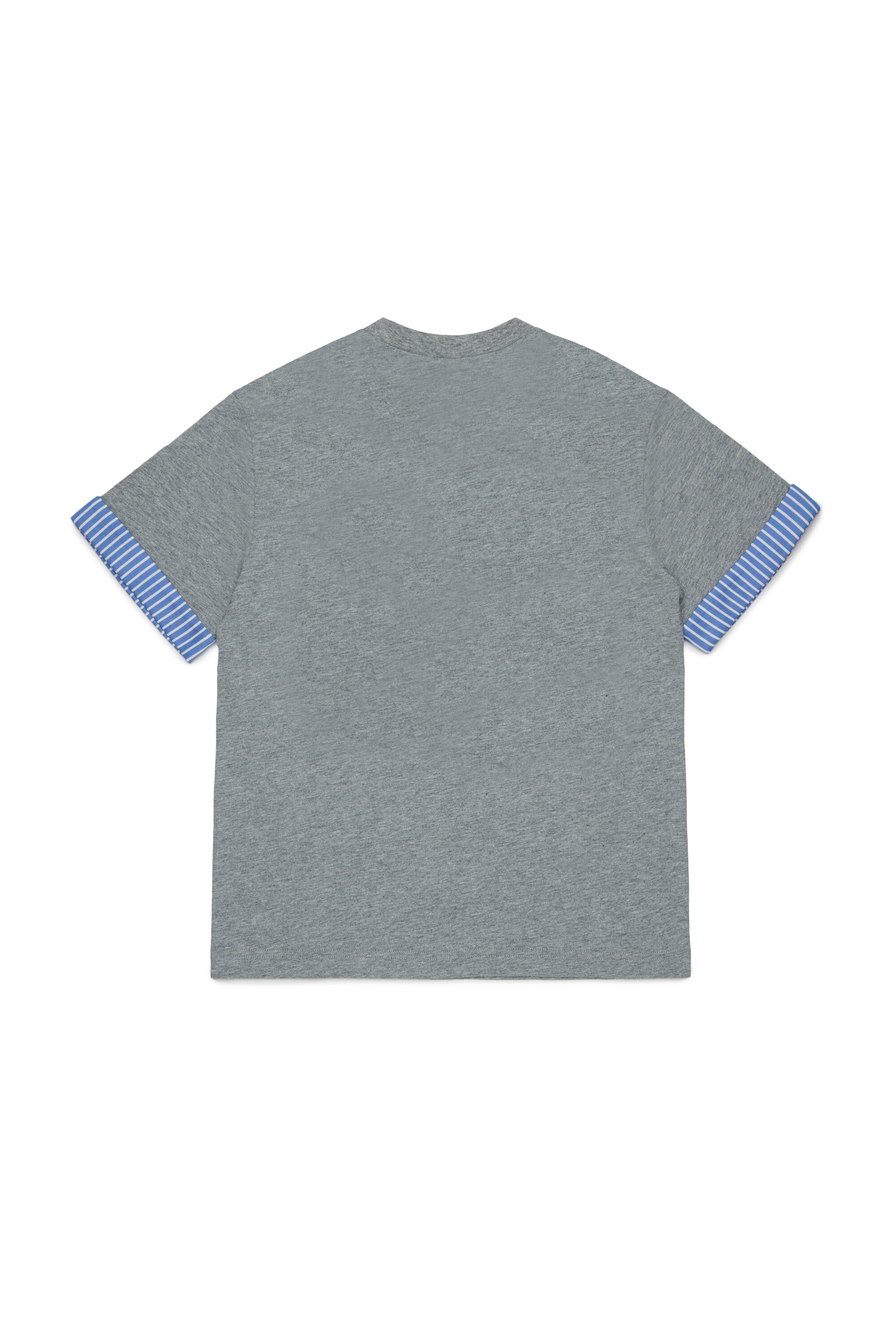 T-Shirt mit Print und gestreiften Ärmeln
