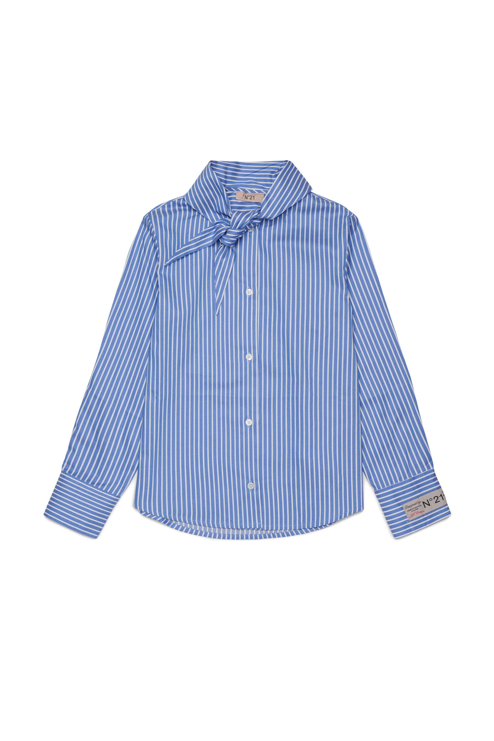 Chemise à rayures avec nœud