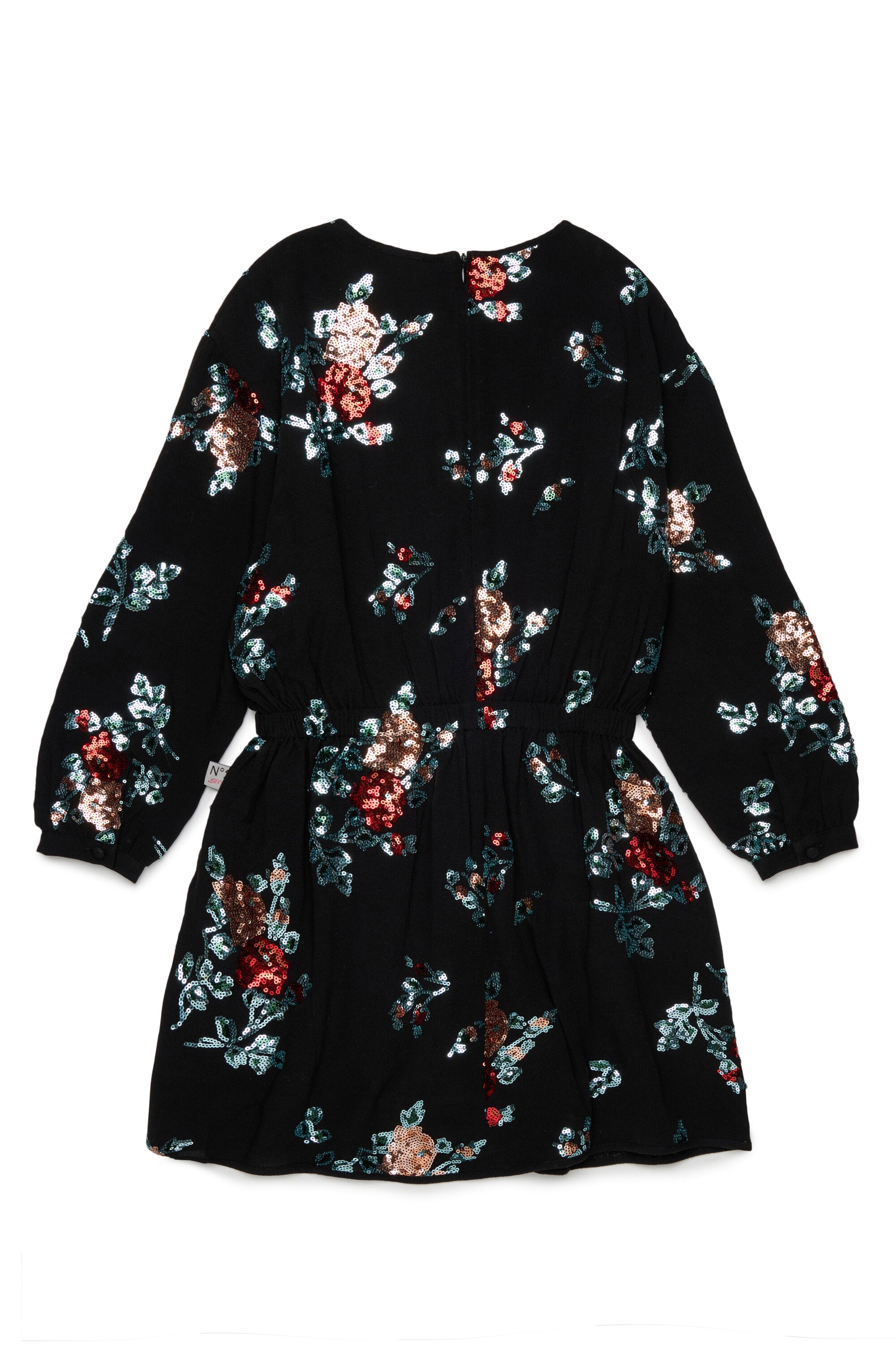 Kurzes Kleid mit floralen Pailletten