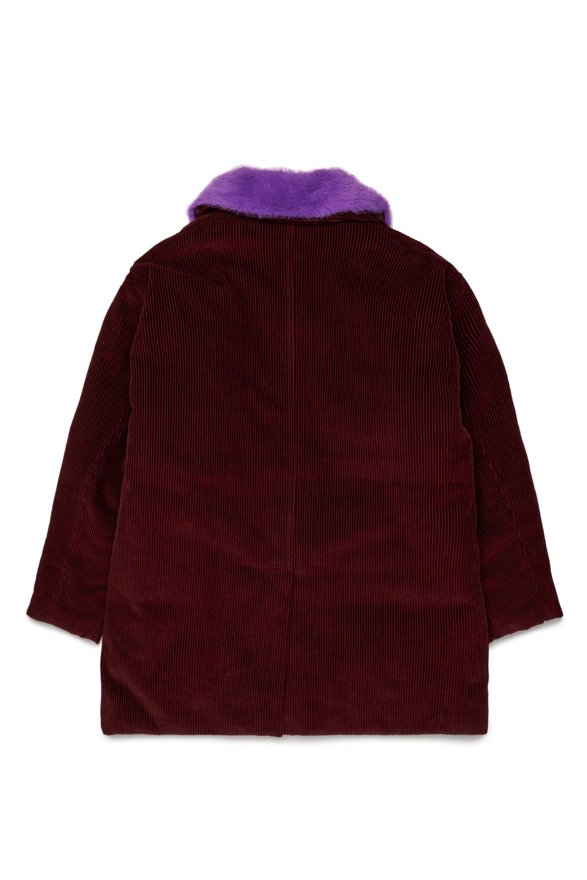 Giacca con collo in pelliccia e logo