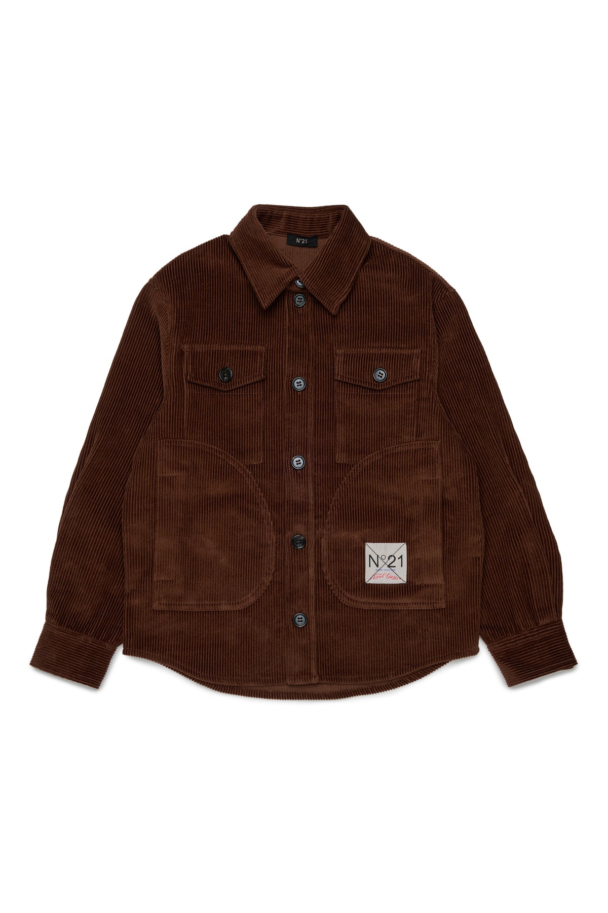 Camicia in velluto con logo