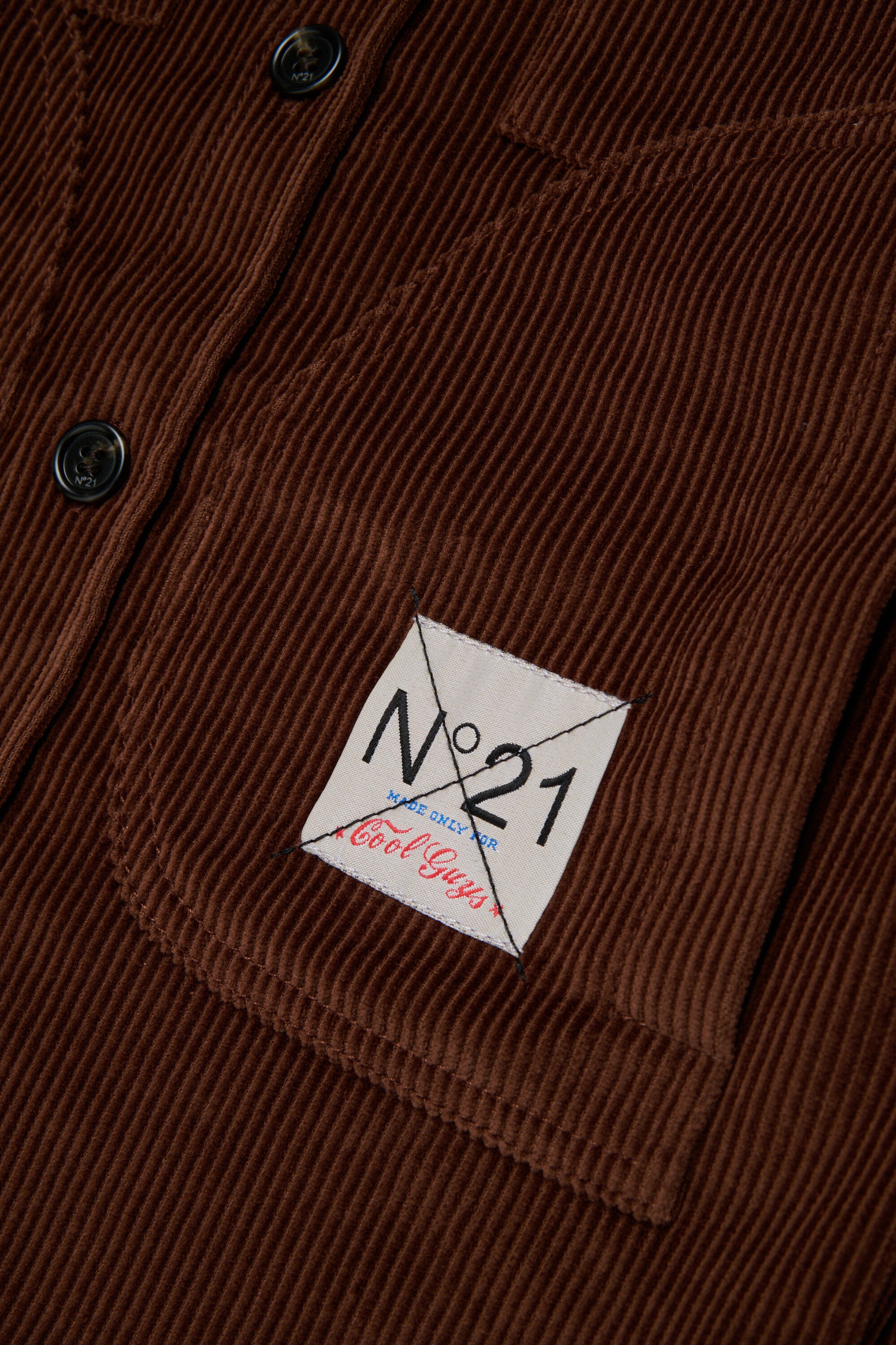 Camicia in velluto con logo