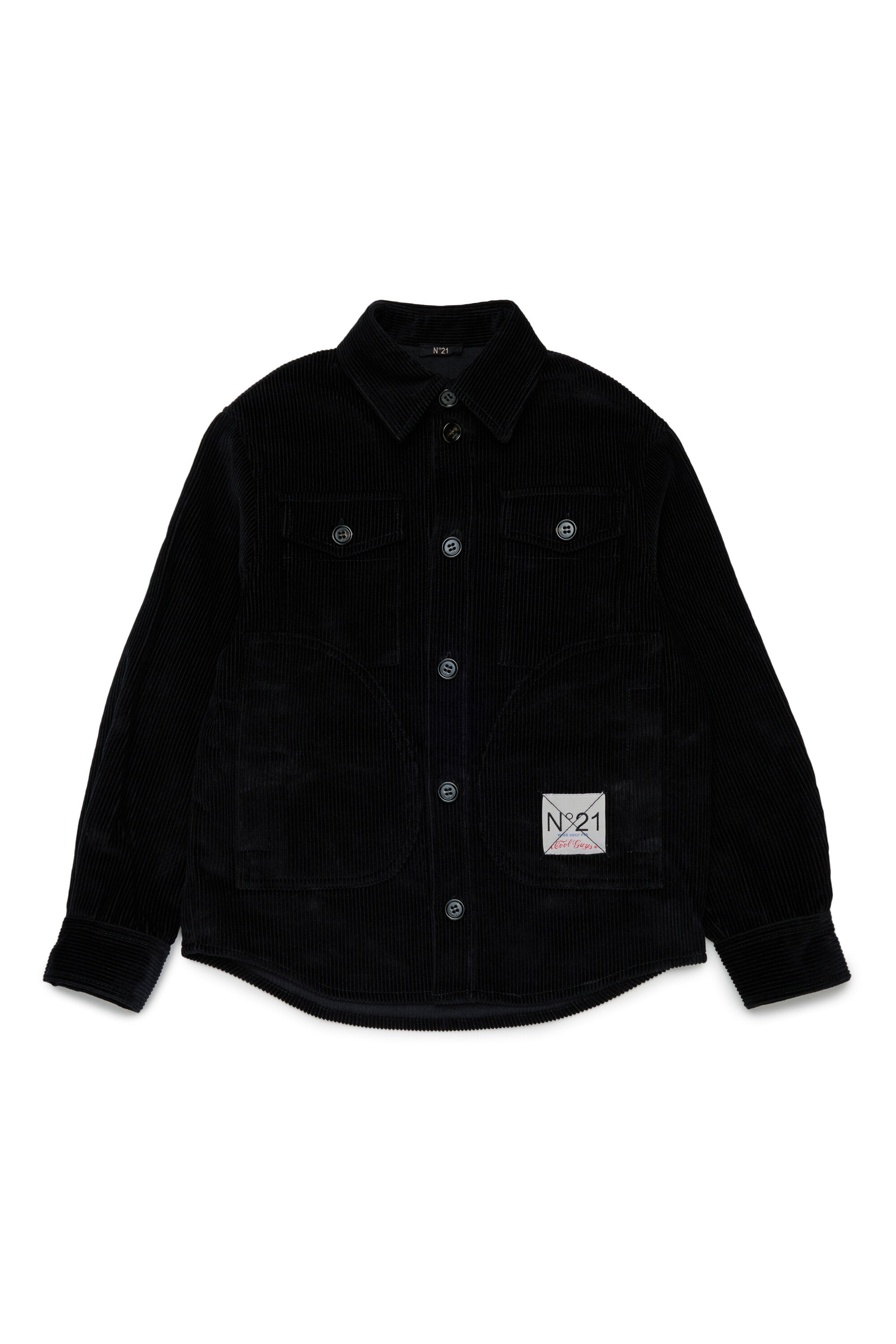 Camicia in velluto con logo