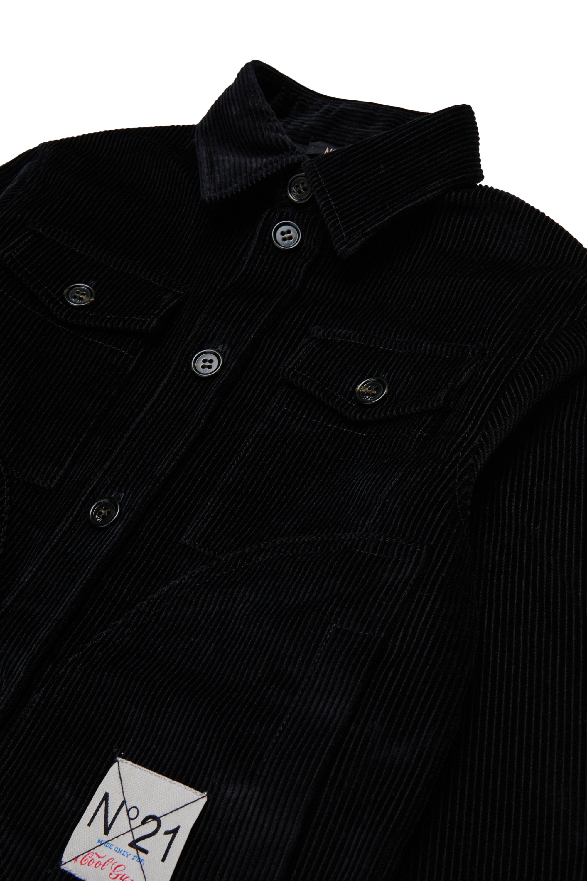 Camicia in velluto con logo