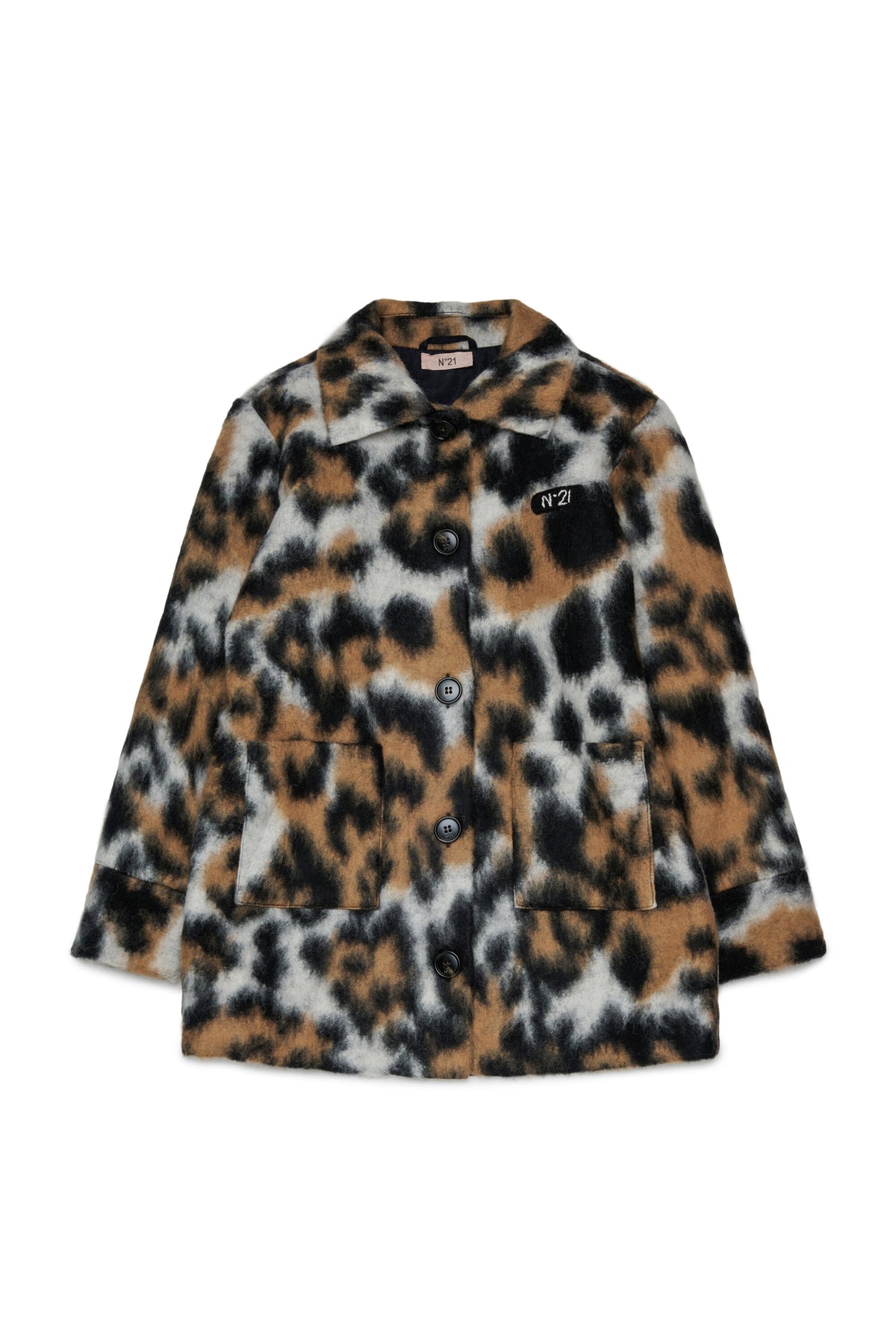 Abrigo animal print efecto pelo